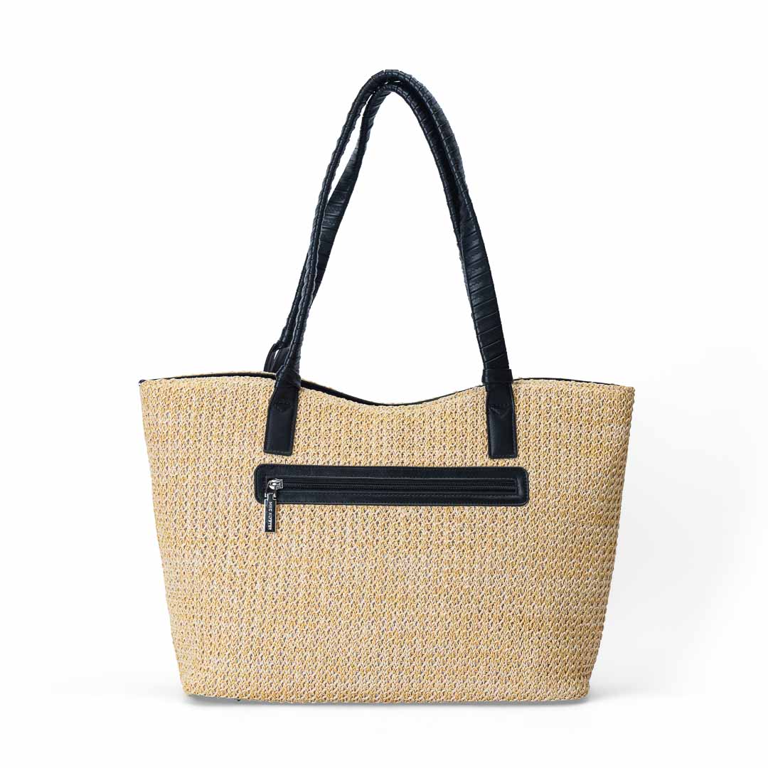 MAC ALYSTER SAINT-MALO sac shopping cognac paille
