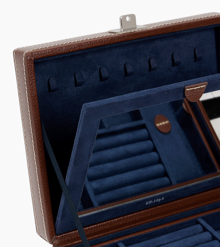 Le Tanneur Leather Goods boîte à bijoux cuir moyen modèle miroir