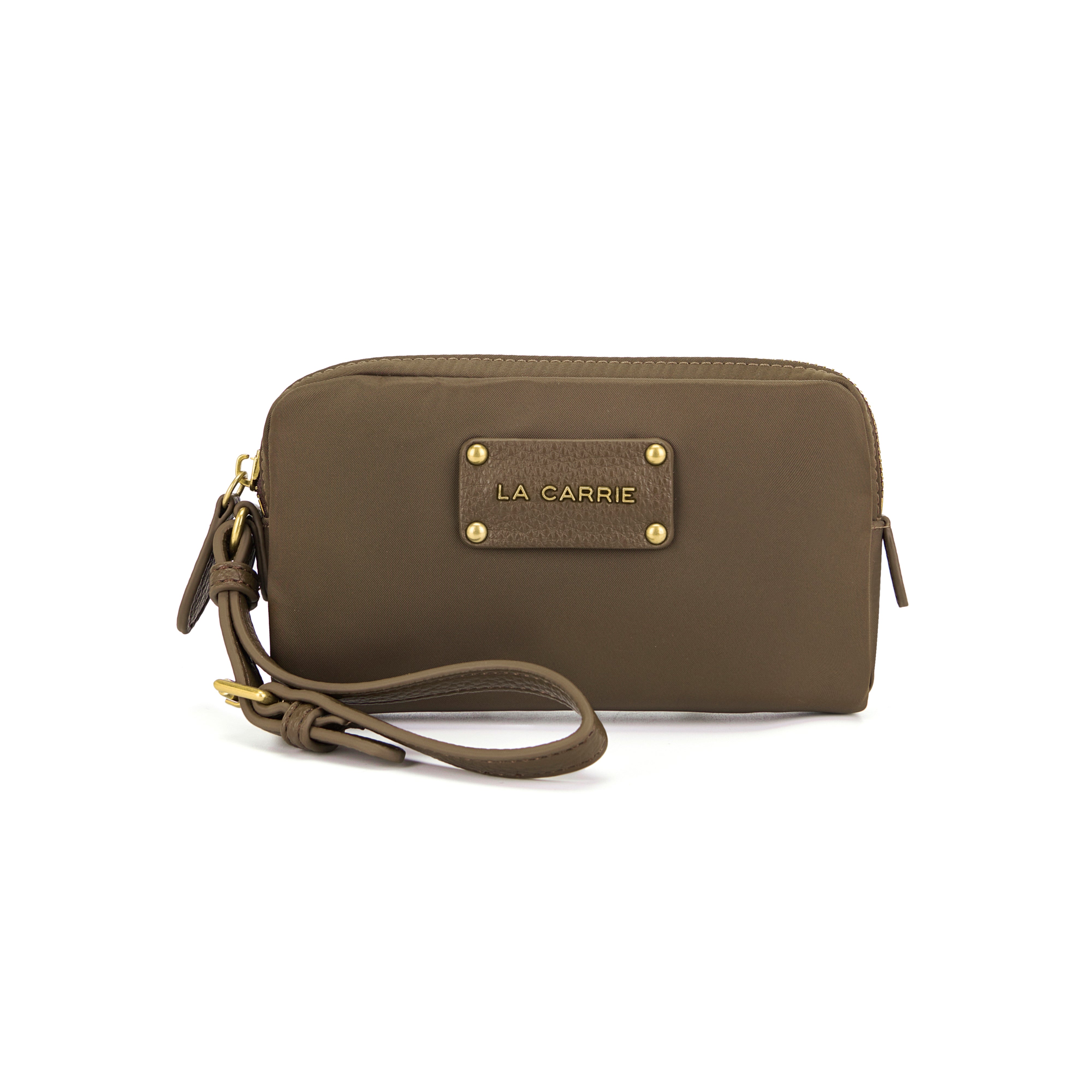La Carrie In&Out pochette nylon blue brown 18 cm