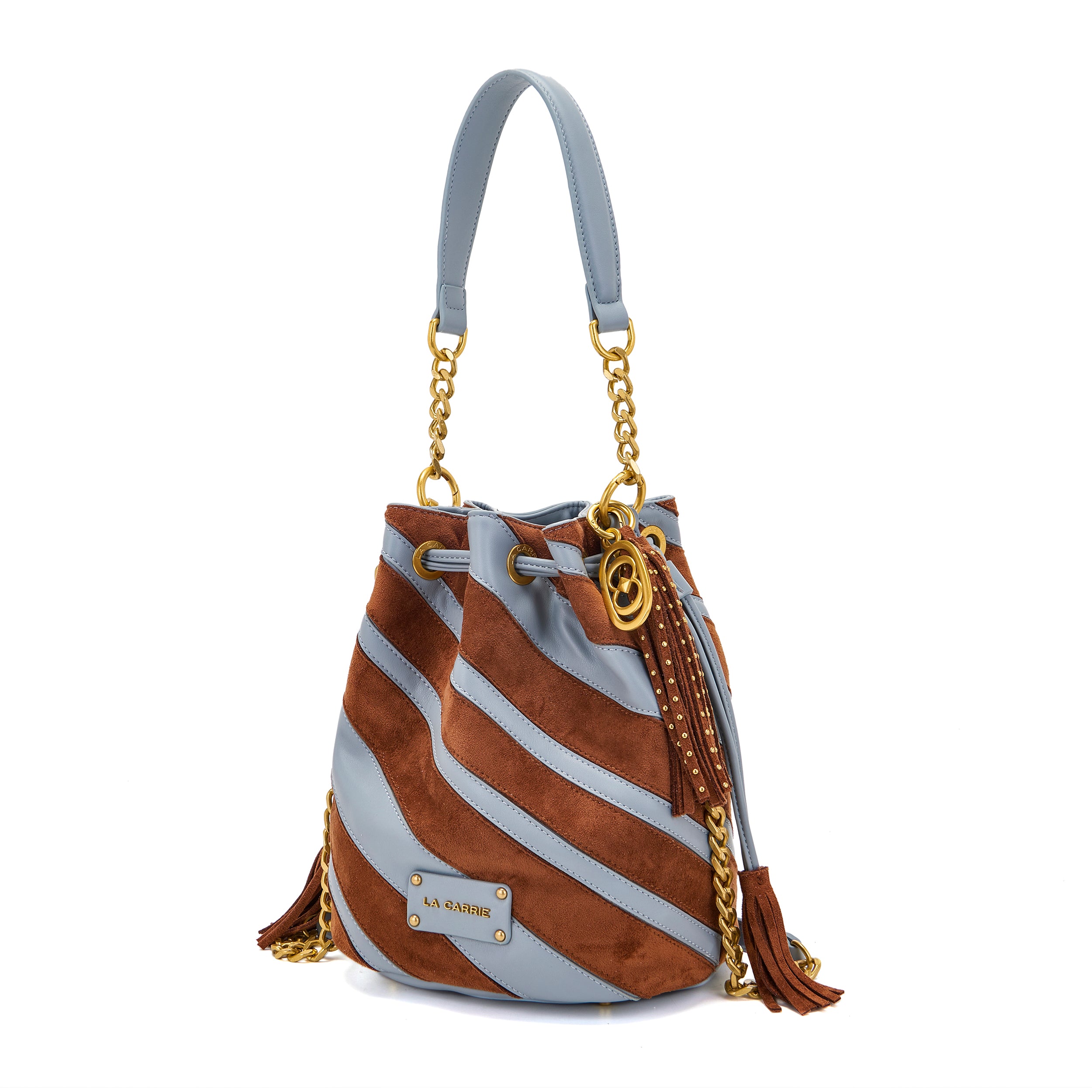 La Carrie Secchiello Stripes sac seau multi sky 24x17x26cm