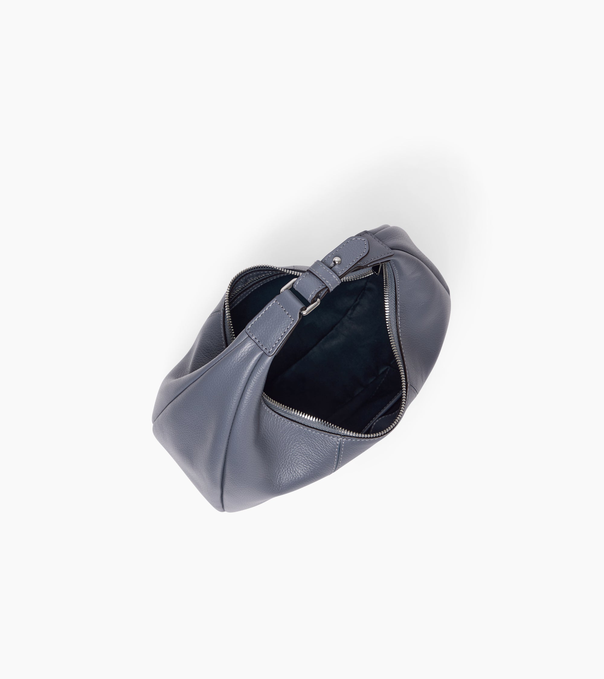 Le Tanneur Juliette sac hobo cuir grainé Steel Blue