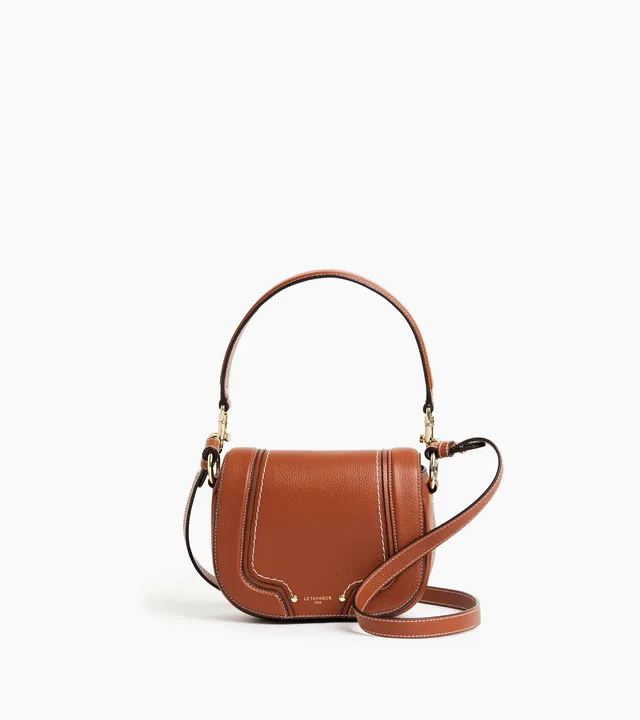Le Tanneur Ella sac bandoulière cuir grainé Mahogany Brown