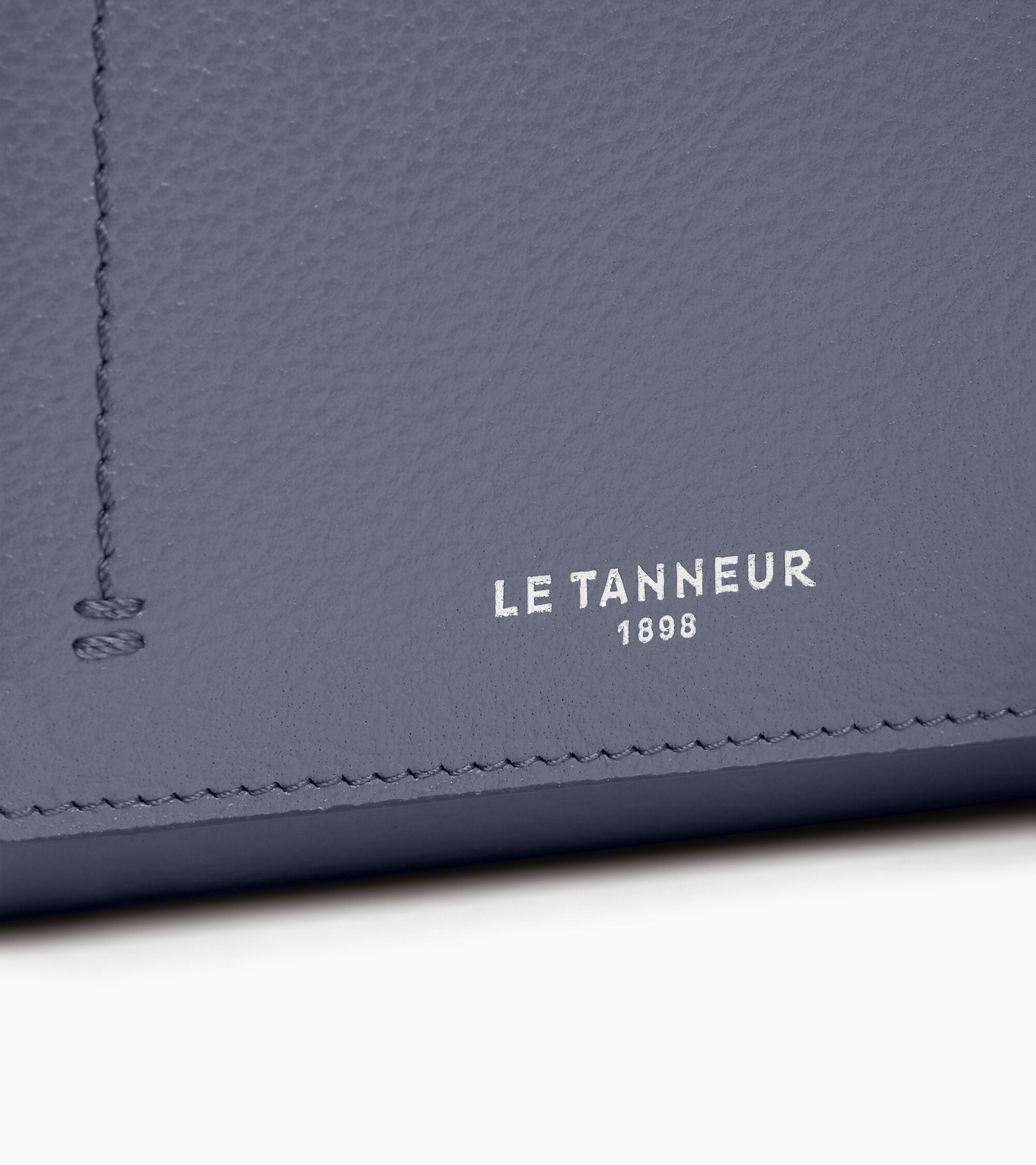 Le Tanneur Louison petit portefeuille à rabat cuir Steel Blue