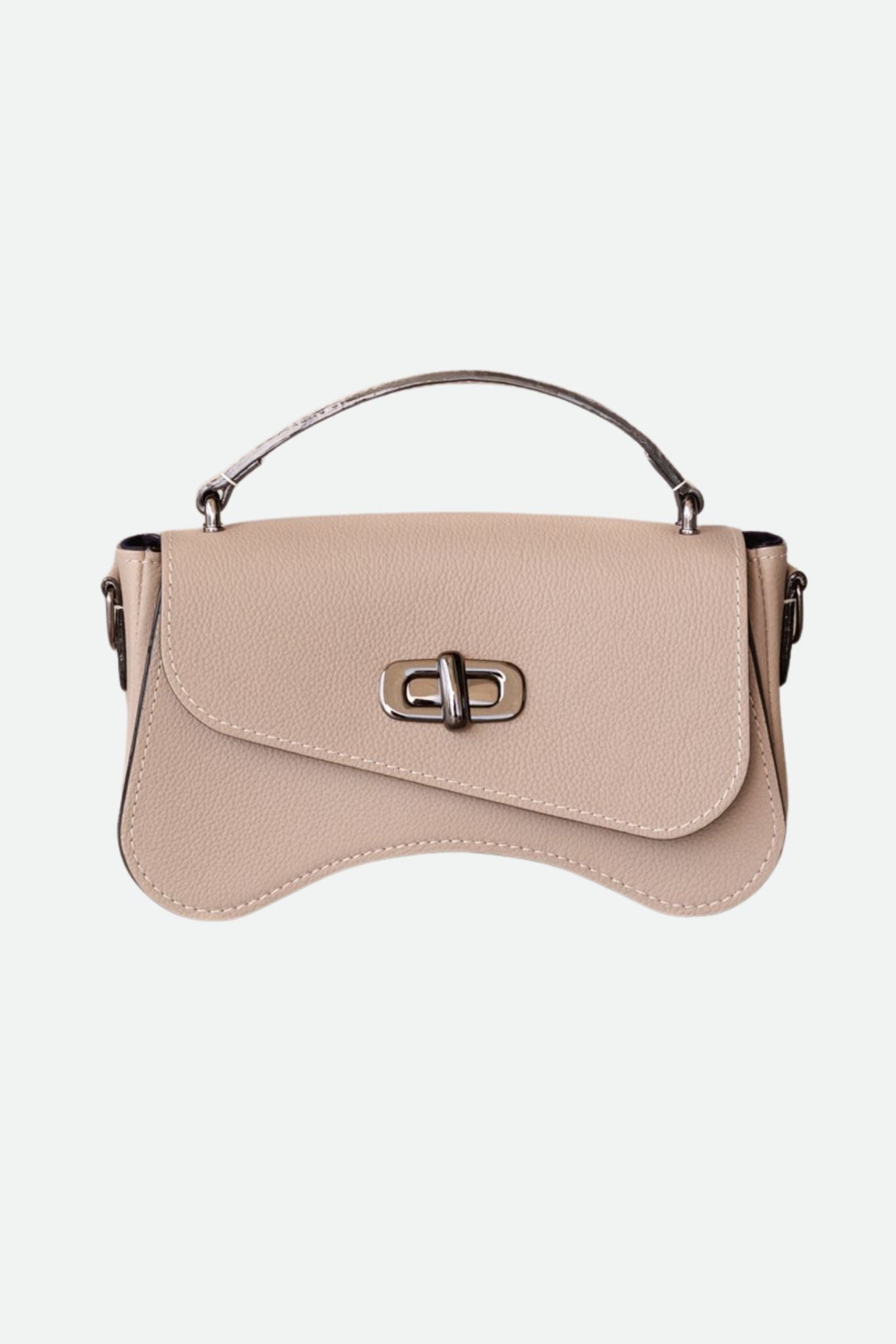 Nodie's L'Iconique Taupe Grainé Sac Baguette Cuir