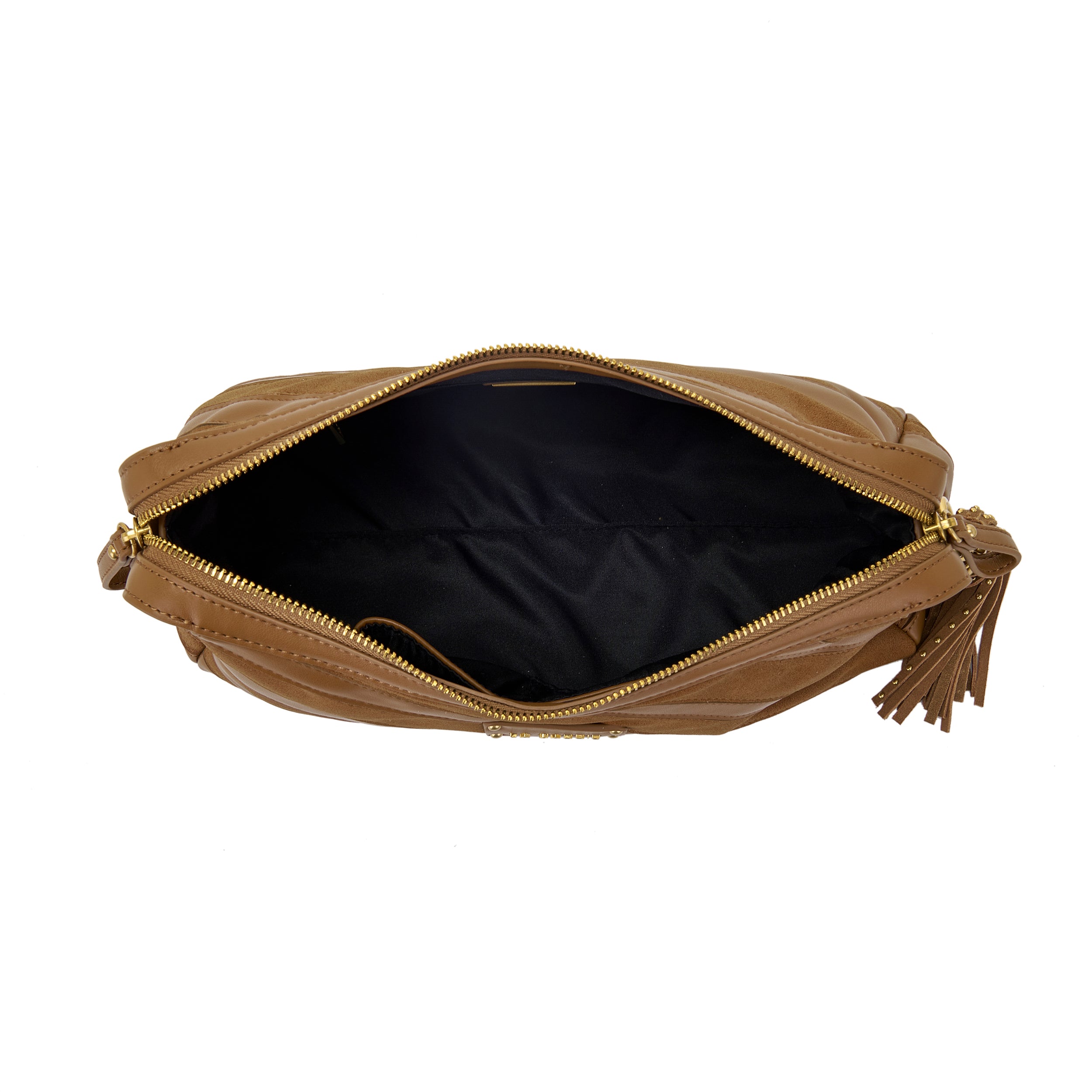 La Carrie Stripes sac épaule marron 34x12x20 cm rayures