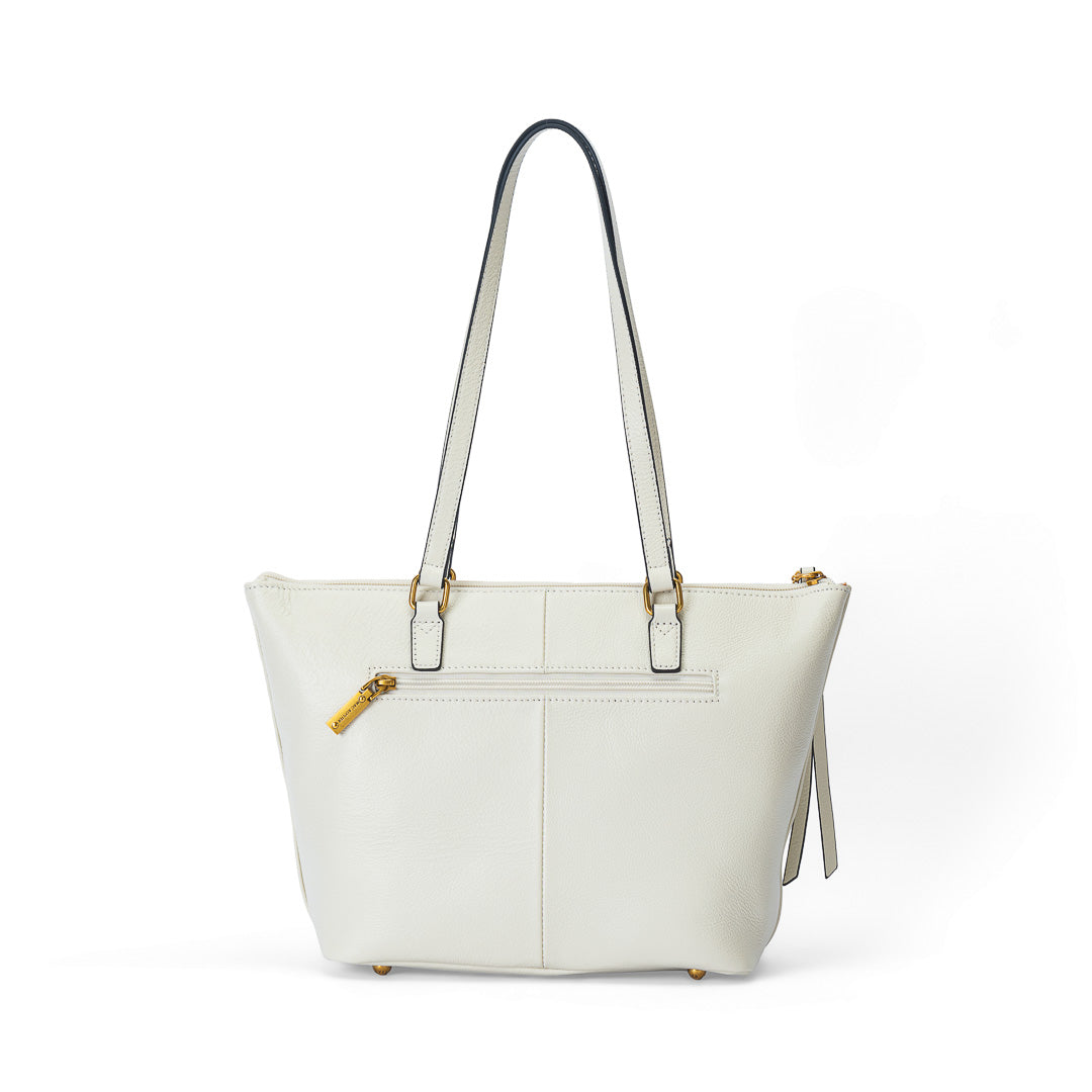 MAC ALYSTER Inès sac cabas cuir Beige/écru vachette