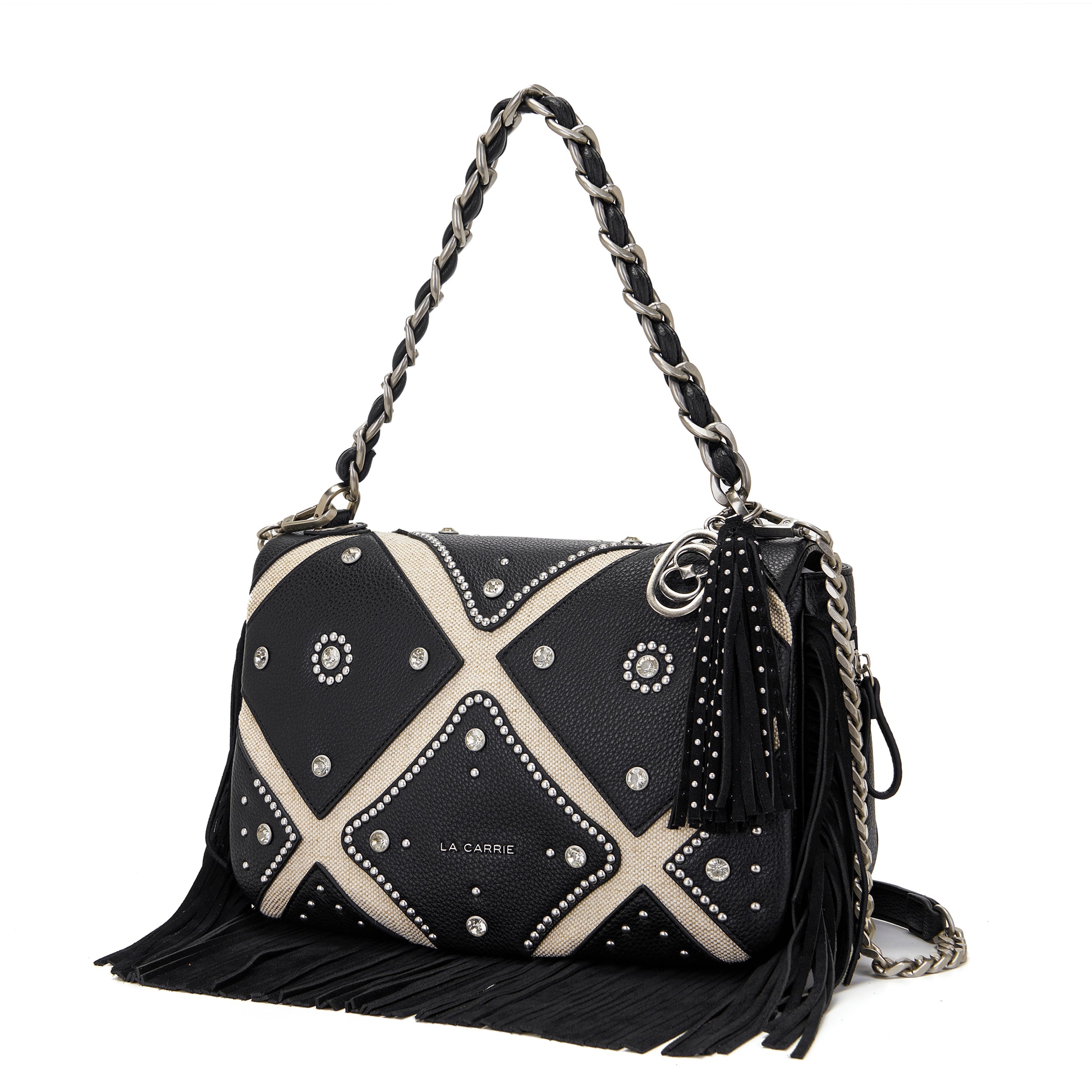 La Carrie Isabel Butterfly sac bandoulière noir matelassé
