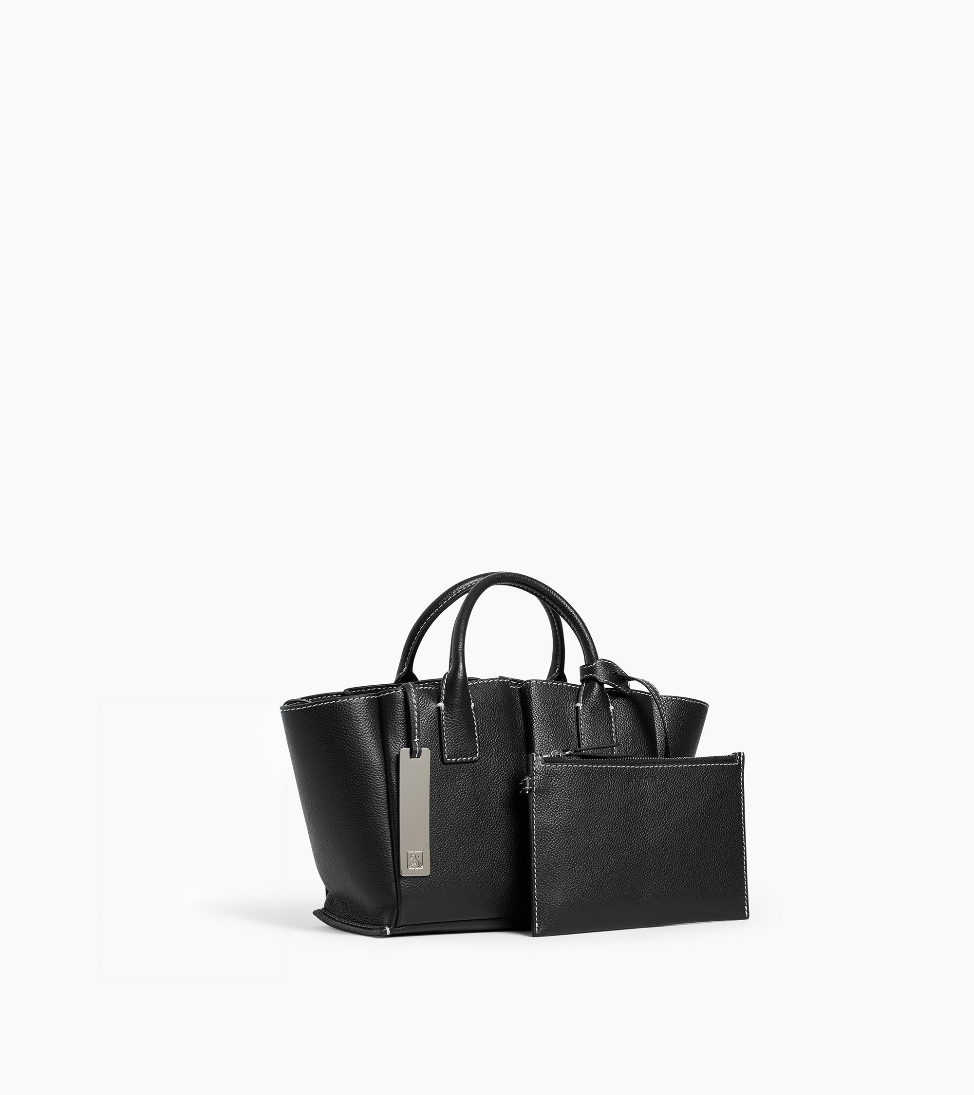 Le Tanneur Elena petit sac à main cuir grainé noir