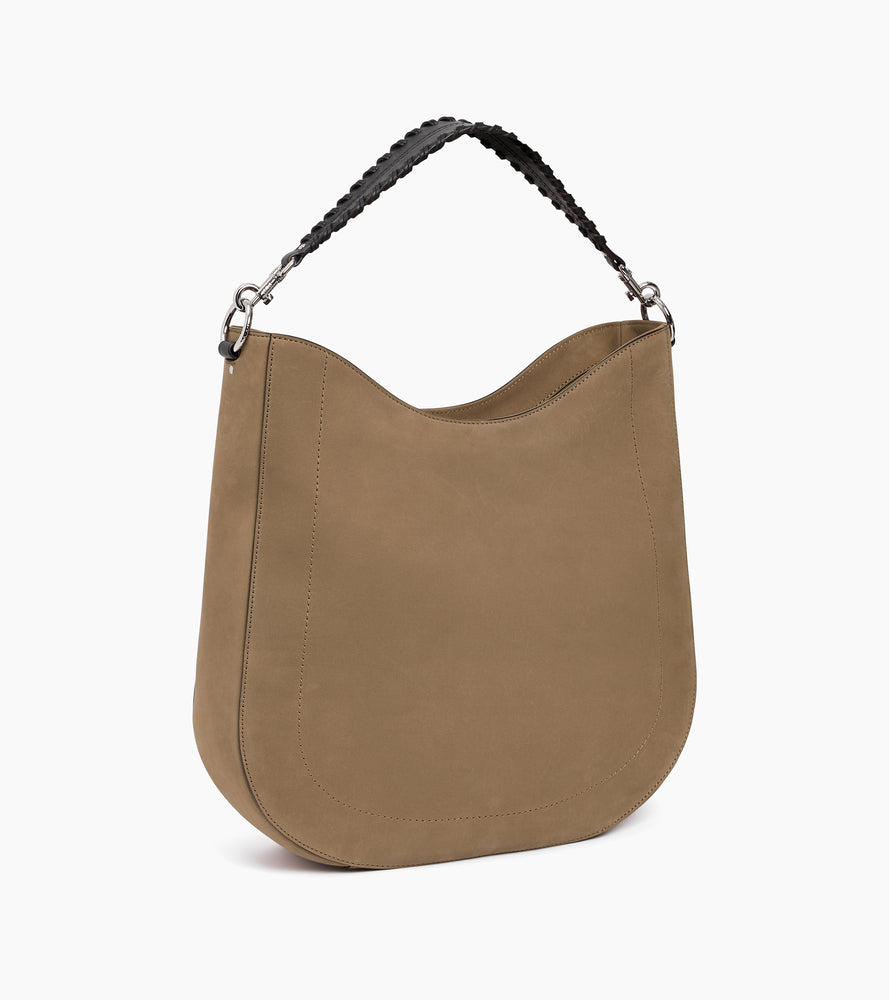 Le Tanneur Ella Sac Hobo Moyen Cuir Lisse Nubuck Femme