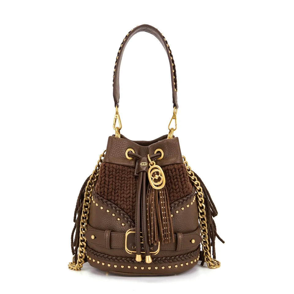 La Carrie Bag Montgomery sac seau marron 26x19x28cm