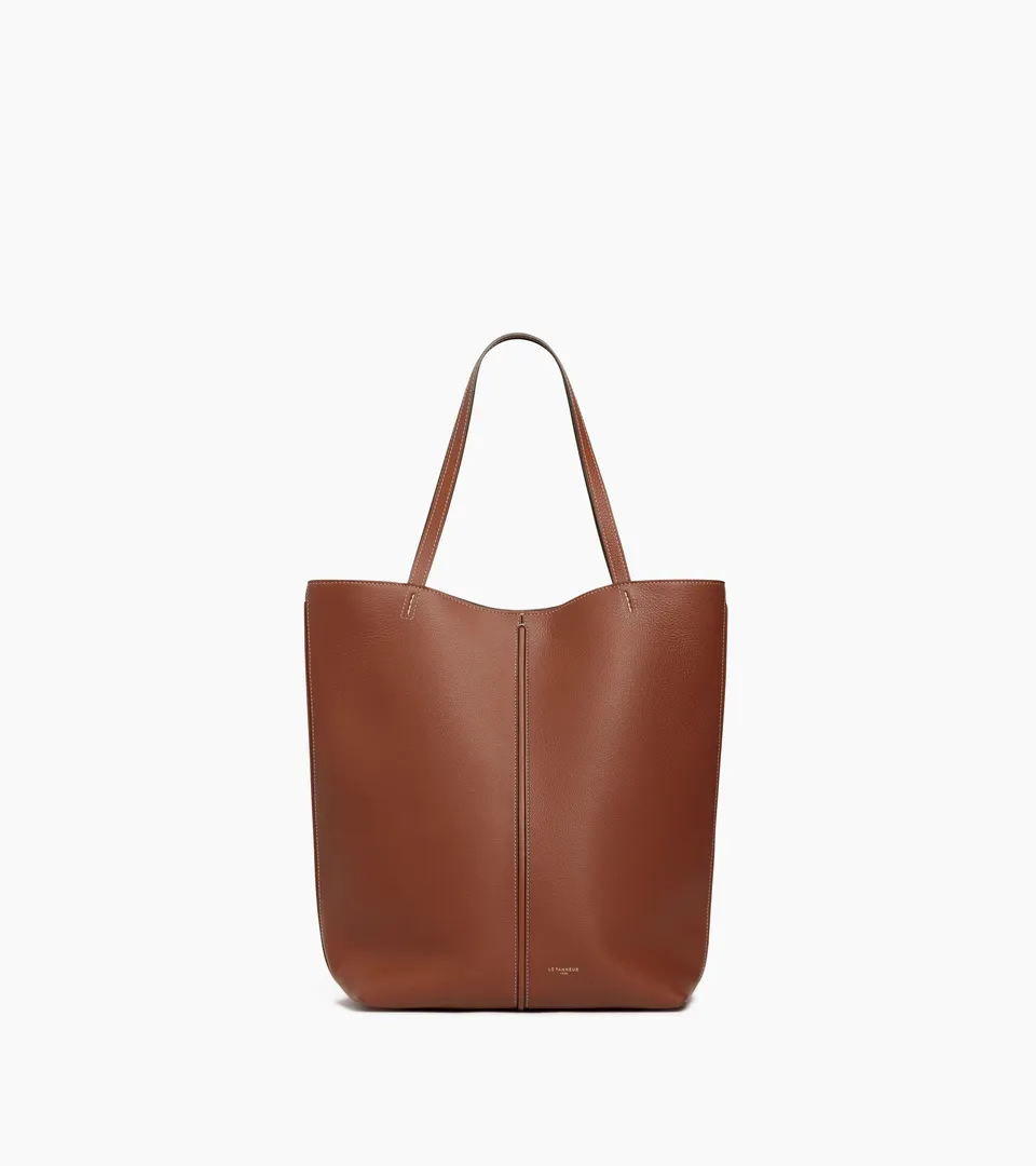 Le Tanneur Hortense Sac Cabas Moyen Cuir Mahogany Brown