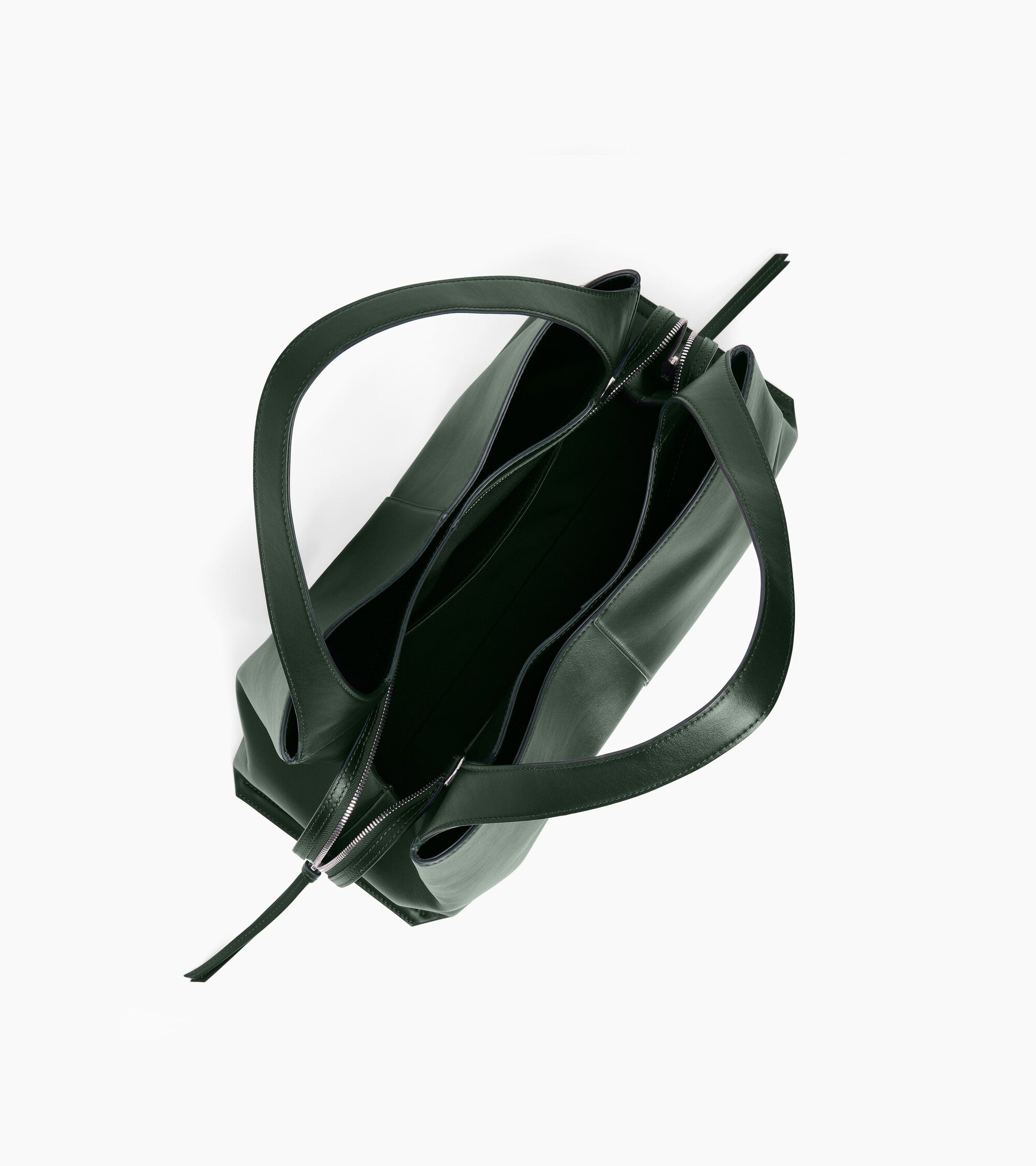 Le Tanneur Félicie cabas cuir lisse grand vert malachite