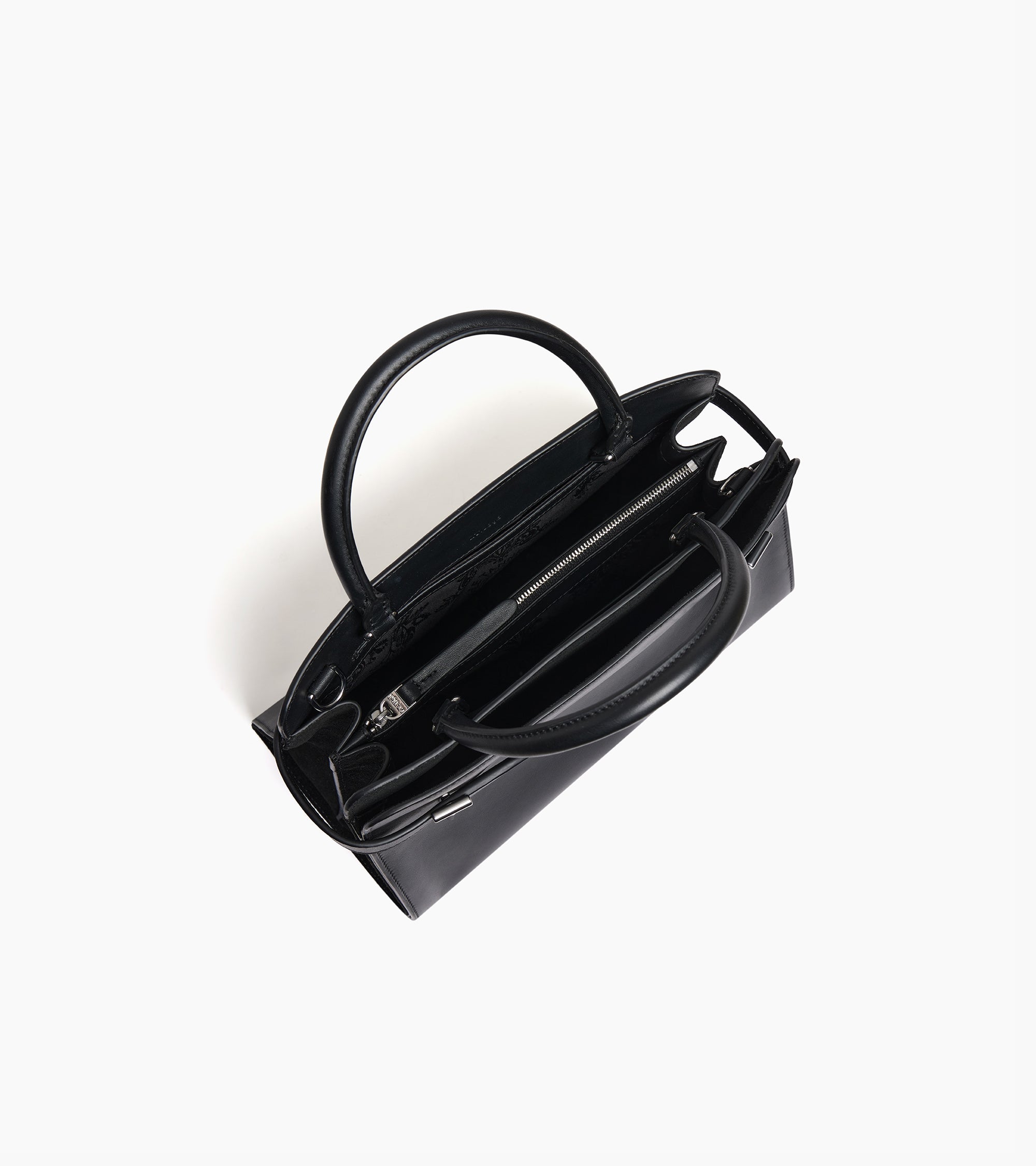 Le Tanneur Emie sac à main cuir lisse noir moyen
