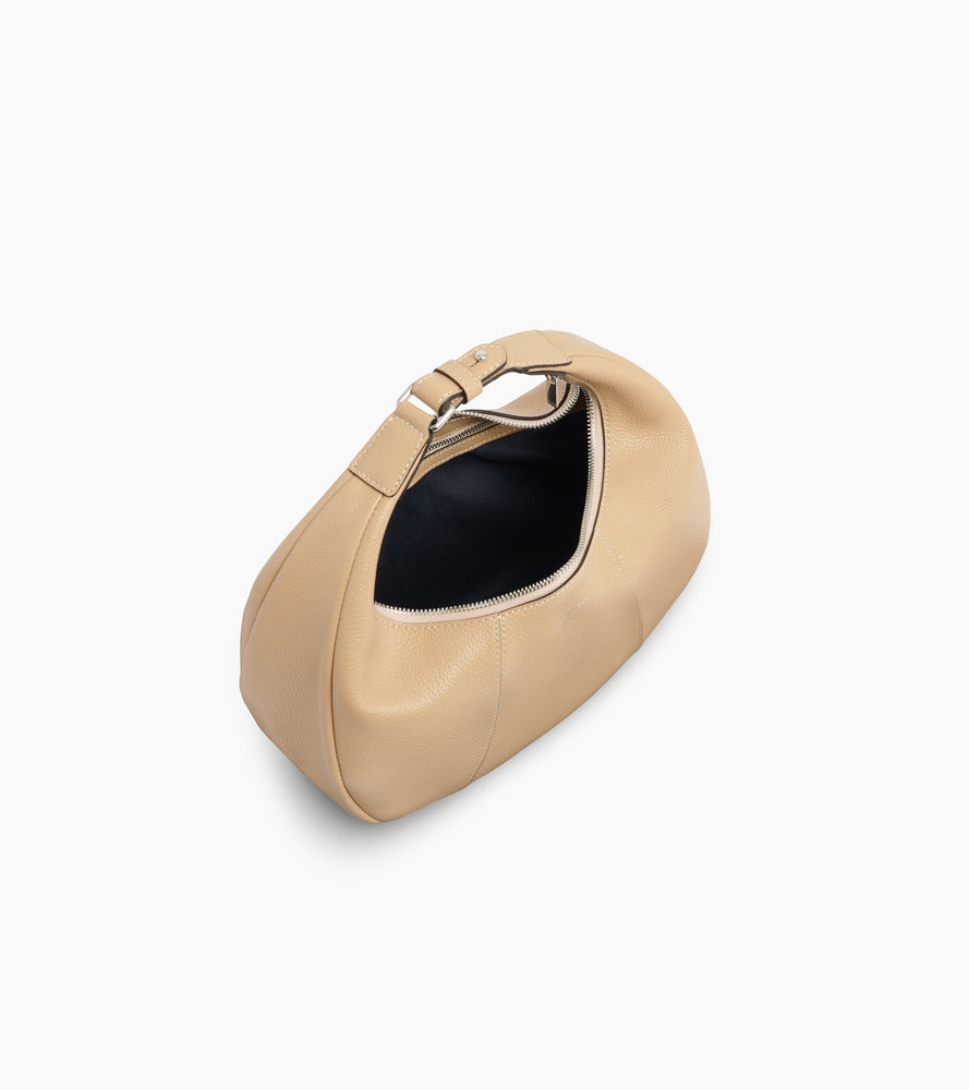 Le Tanneur Juliette petit sac hobo cuir grainé desert