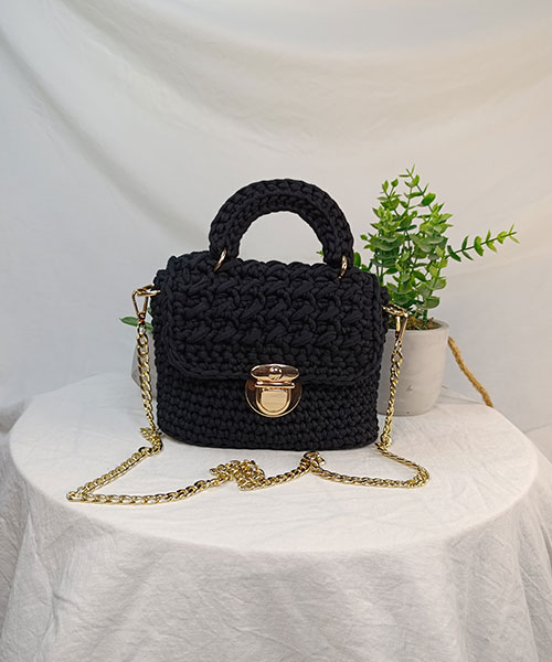 Takiri Love TK757 sac à main noir coton recyclé