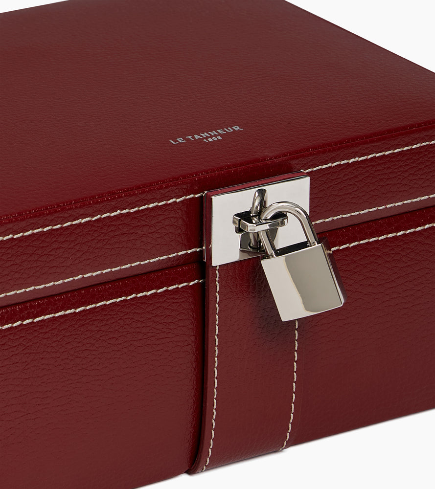 Le Tanneur boîte à bijoux cuir moyen Revolution red miroir