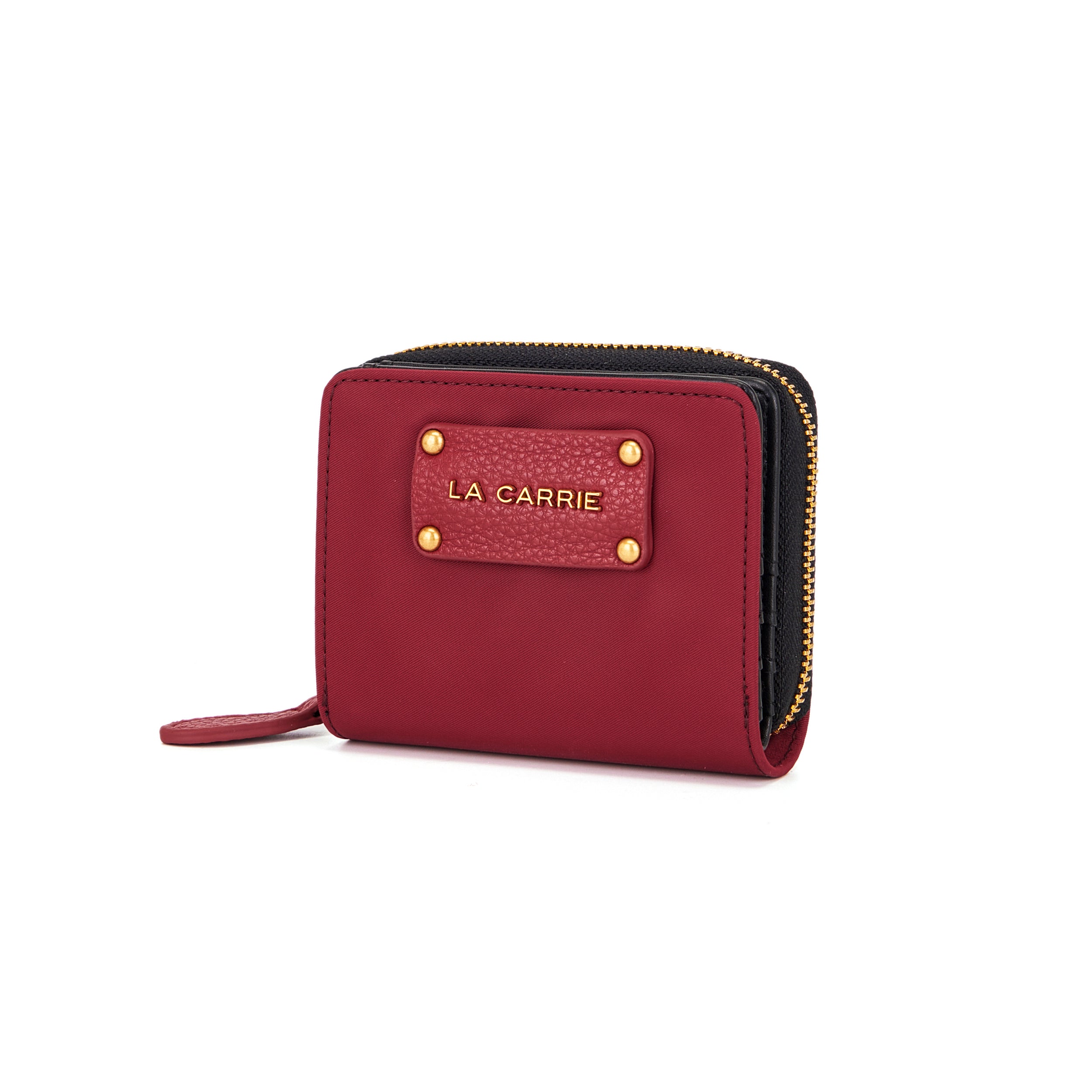 La Carrie Wallet portefeuille bordeaux nylon zip 12 cm