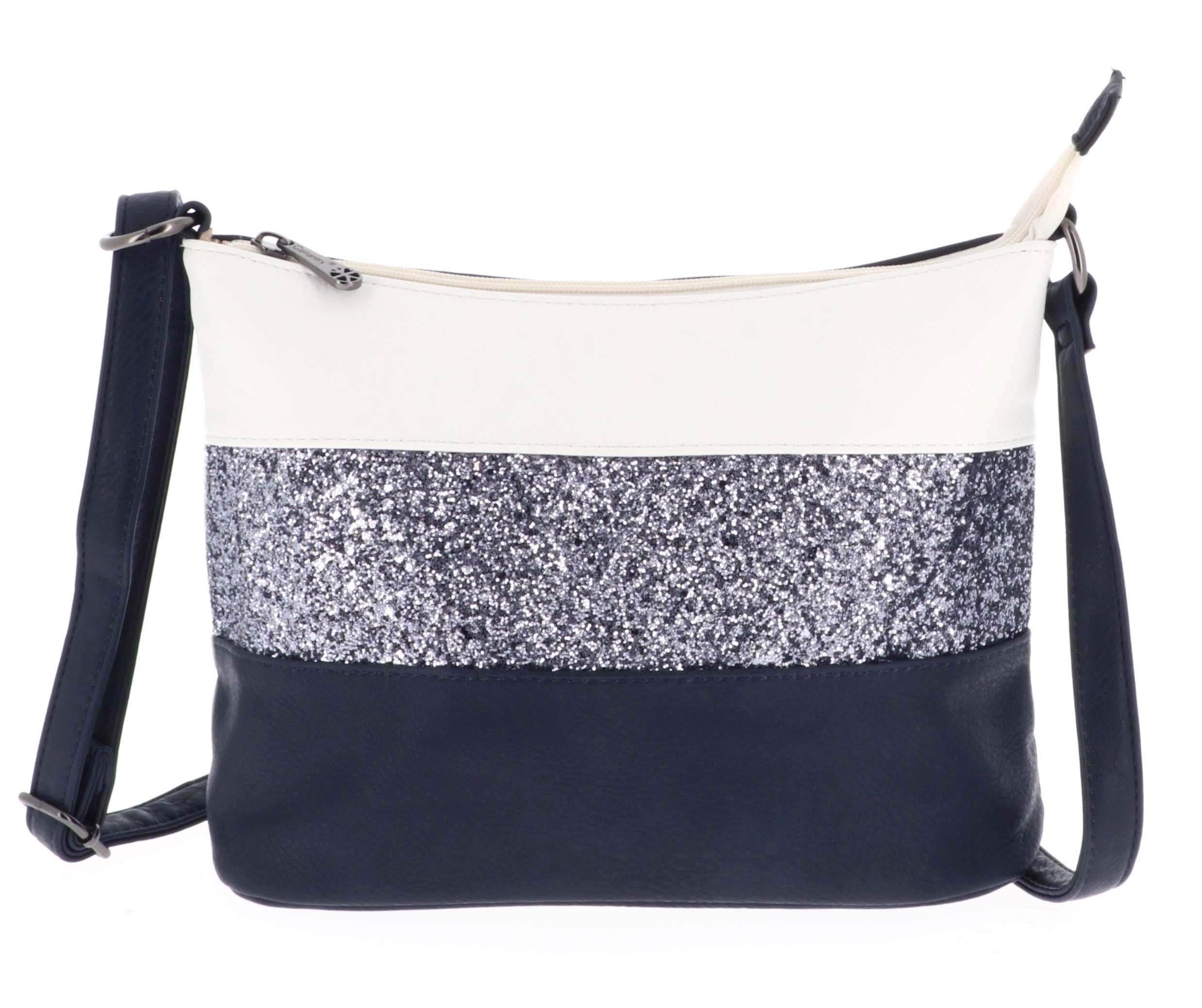 Gallantry sac bandoulière femme paillettes blanc argent bleu soirée
