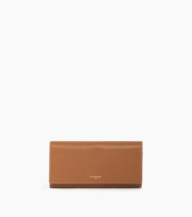 Le Tanneur Emilie compagnon cuir grainé Brown Tan RFID
