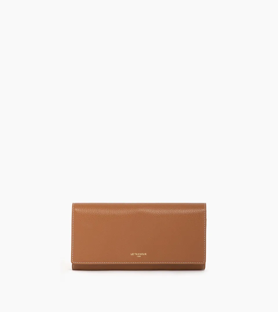 Le Tanneur Emilie compagnon cuir grainé Brown Tan RFID