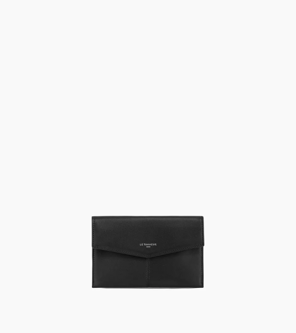 Le Tanneur Charlotte Pochette Enveloppe Cuir Lisse Noir Moyen