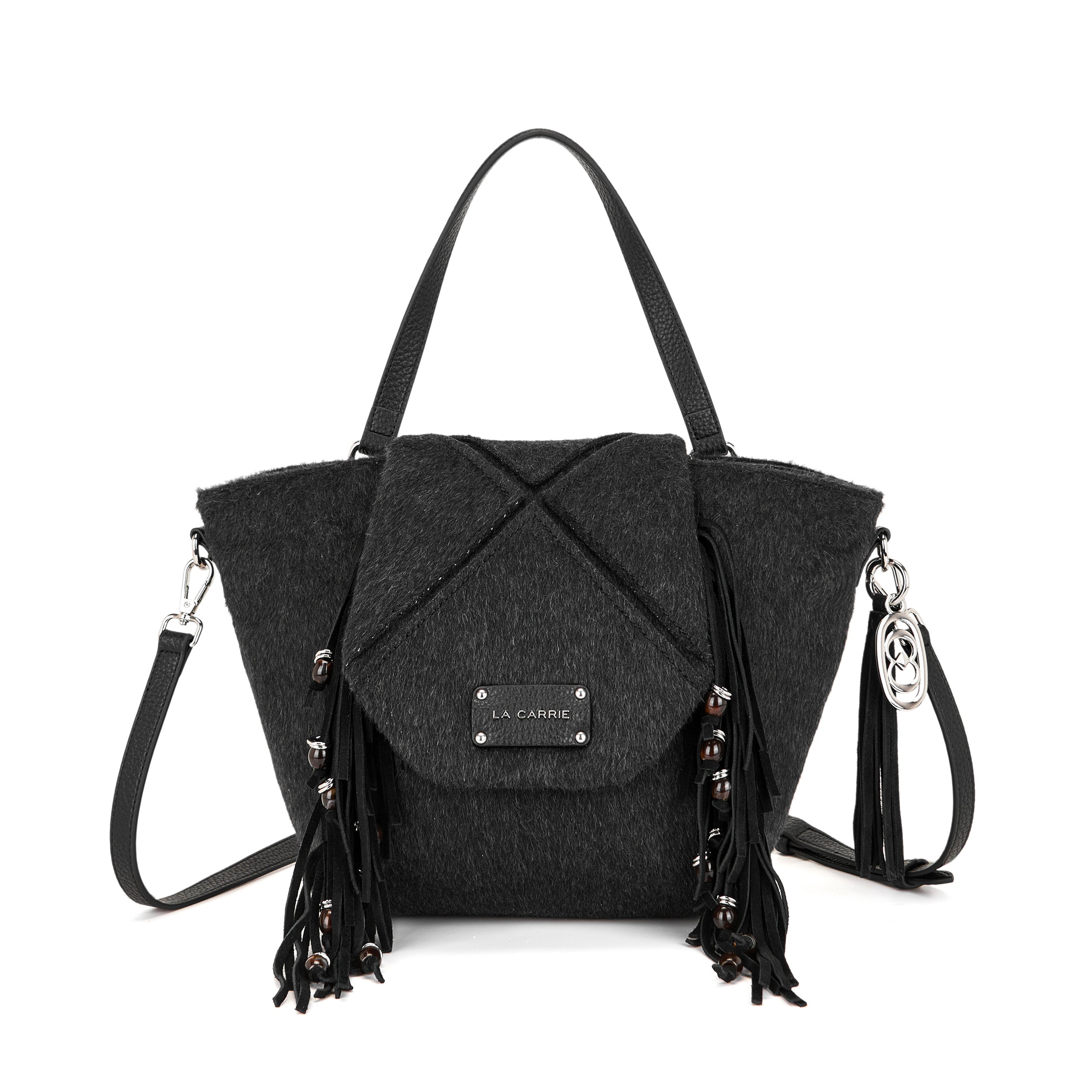 La Carrie Sarner sac shopping noir franges