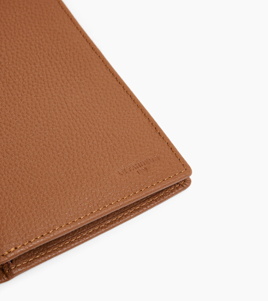 Le Tanneur Charles portefeuille cuir grainé marron Tan