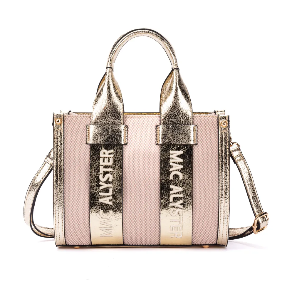 MAC ALYSTER Miss Clover sac à main Doré irisé 27x8x21 cm