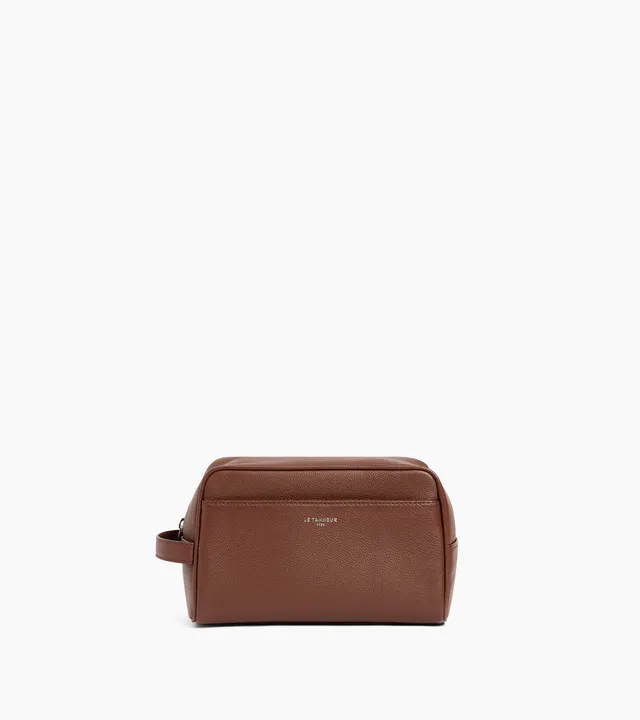 Le Tanneur Leather Goods trousse de toilette cuir grainé zippée