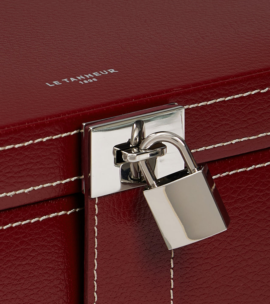 Le Tanneur Boite bijoux grande cuir rouge revolution