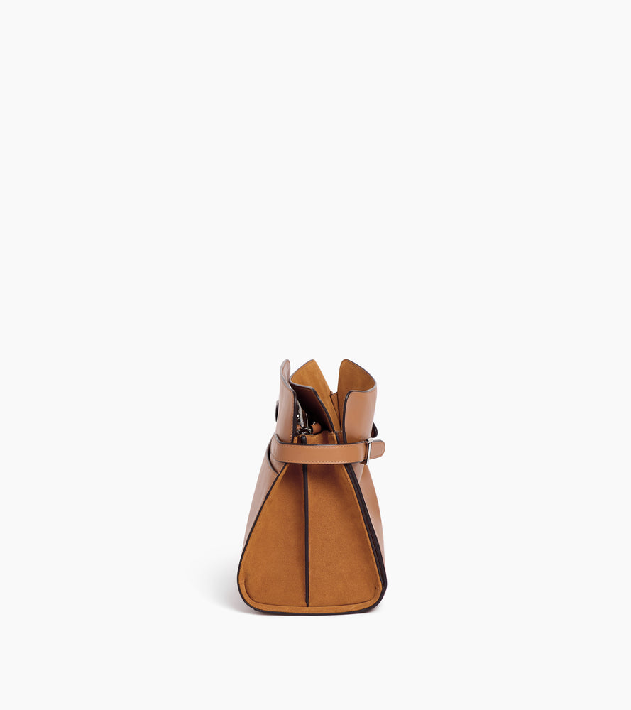 Le Tanneur Emie sac épaule cuir lisse nubuck Brown Tan