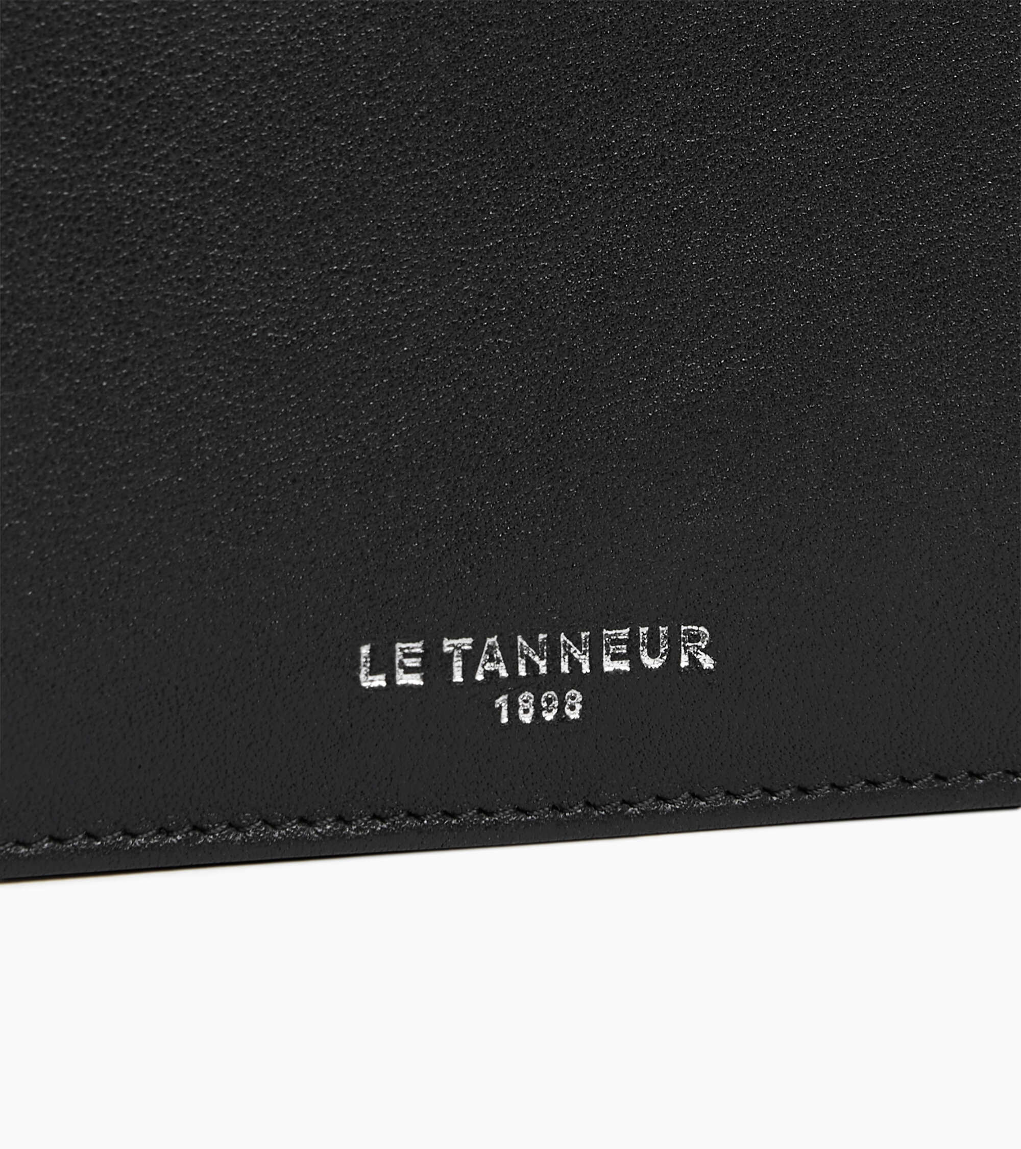 Le Tanneur Albertine porte-cartes cuir lisse noir zip