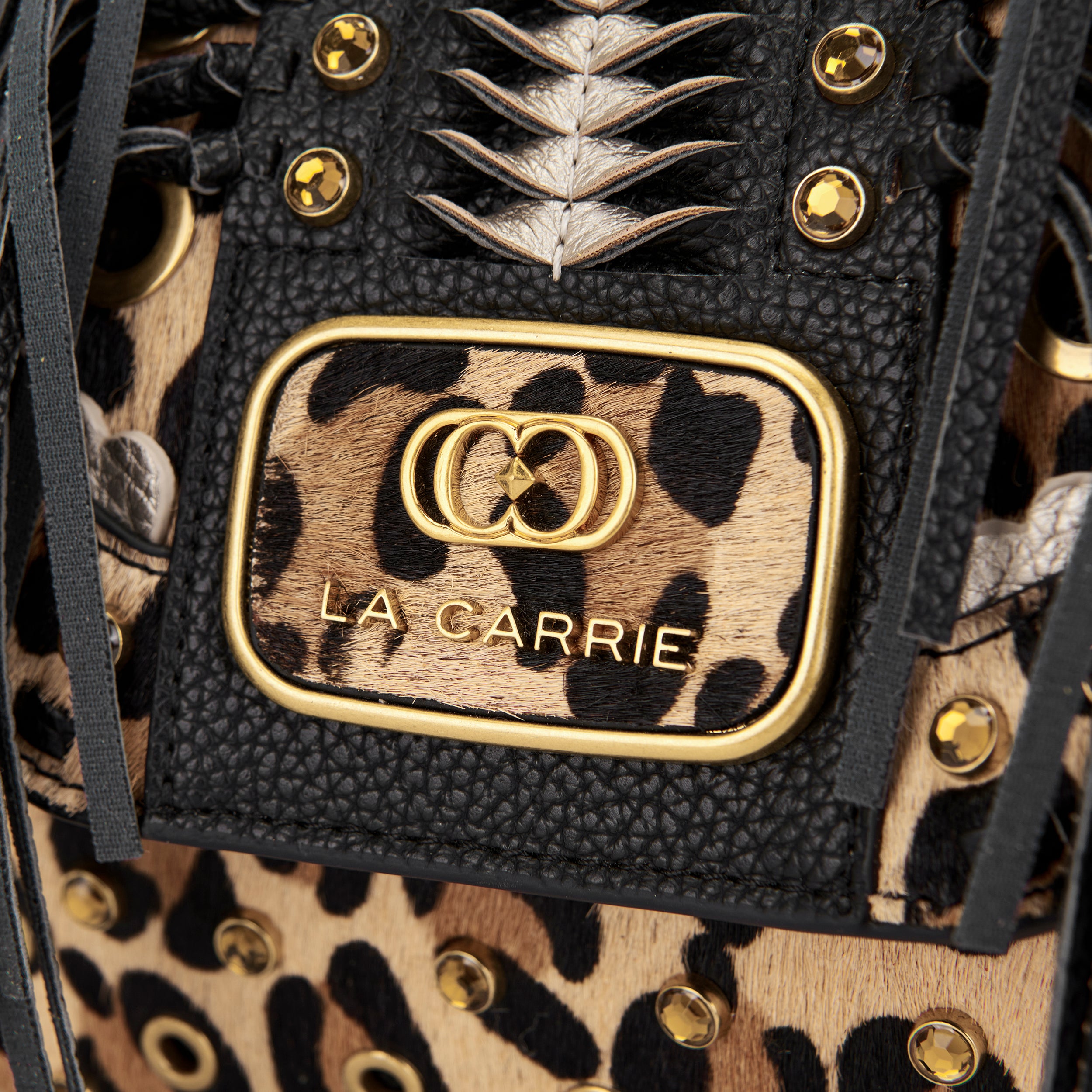 La Carrie Jungle sac à main léopard cuir 25x10x17cm