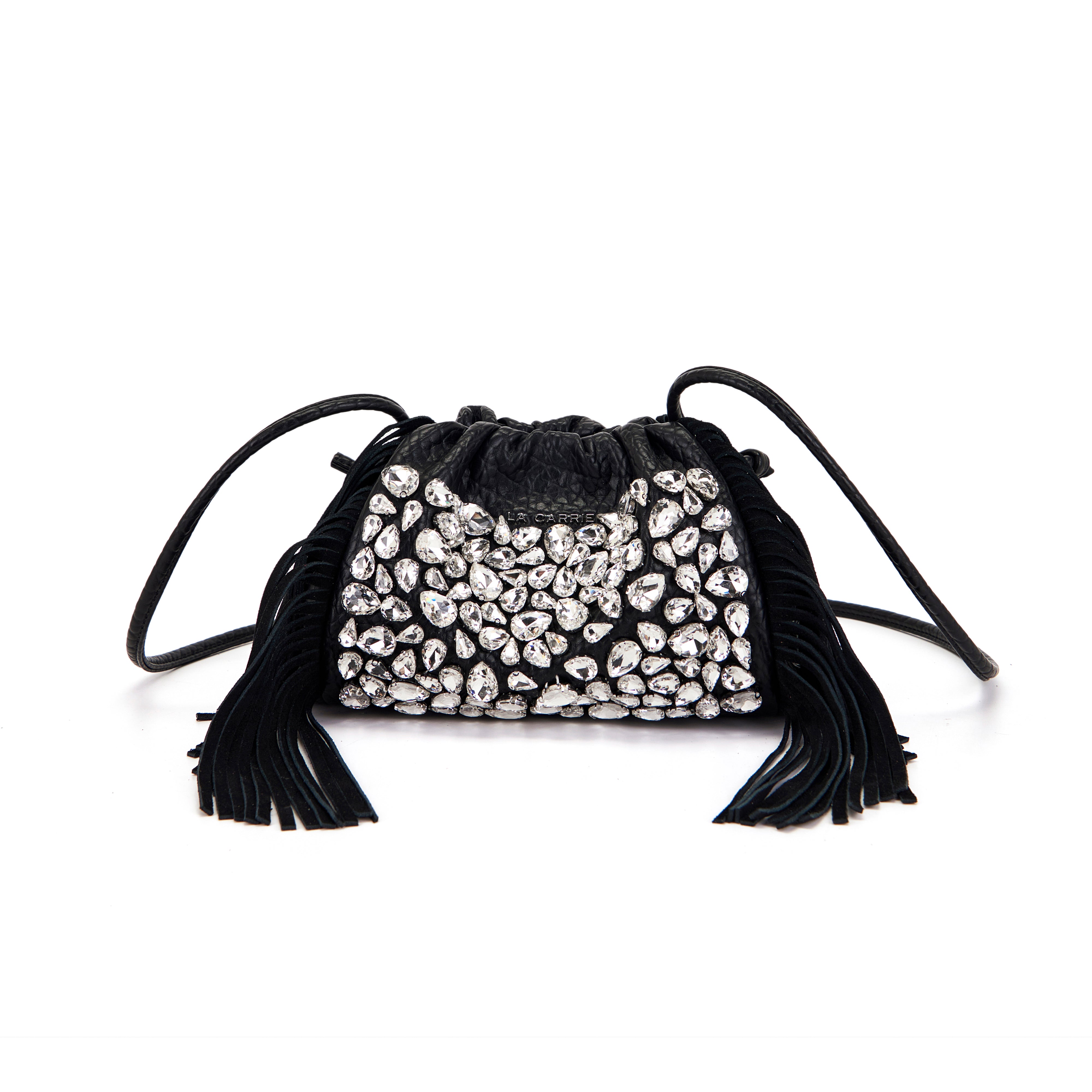La Carrie Capsule sac épaule noir 23x8x15 cm cristaux