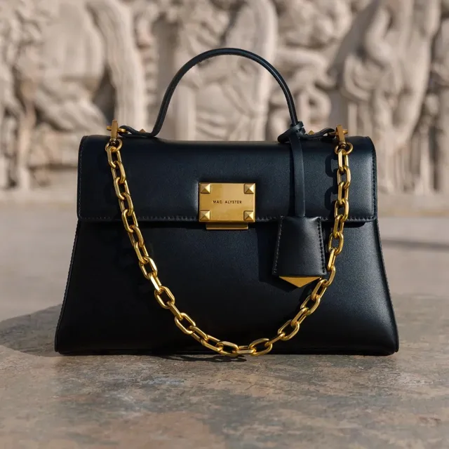 MAC ALYSTER Mélyssa sac à main cuir noir 30 cm