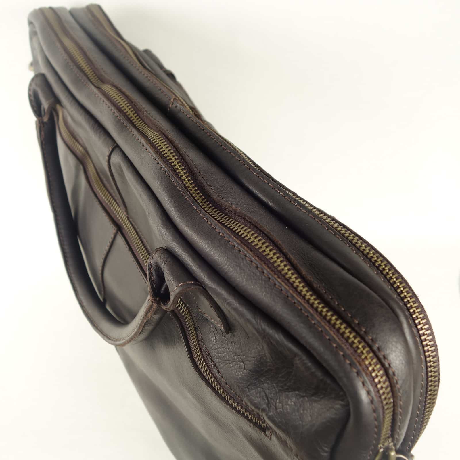 Collection Esprit Cuir GRAHAM cartable cuir marron 17 pouces A4