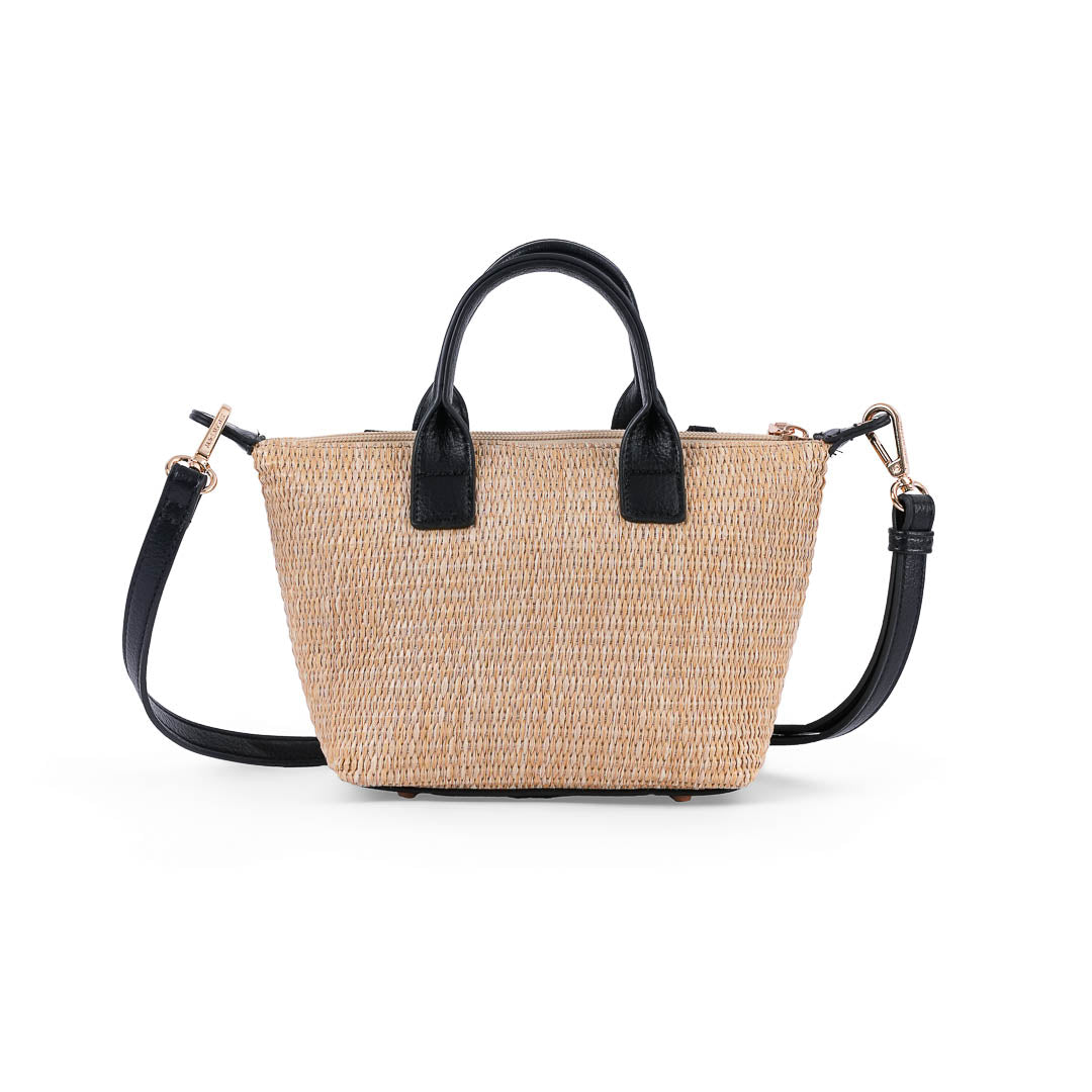 MAC ALYSTER Abrielle sac à main raphia marron cognac