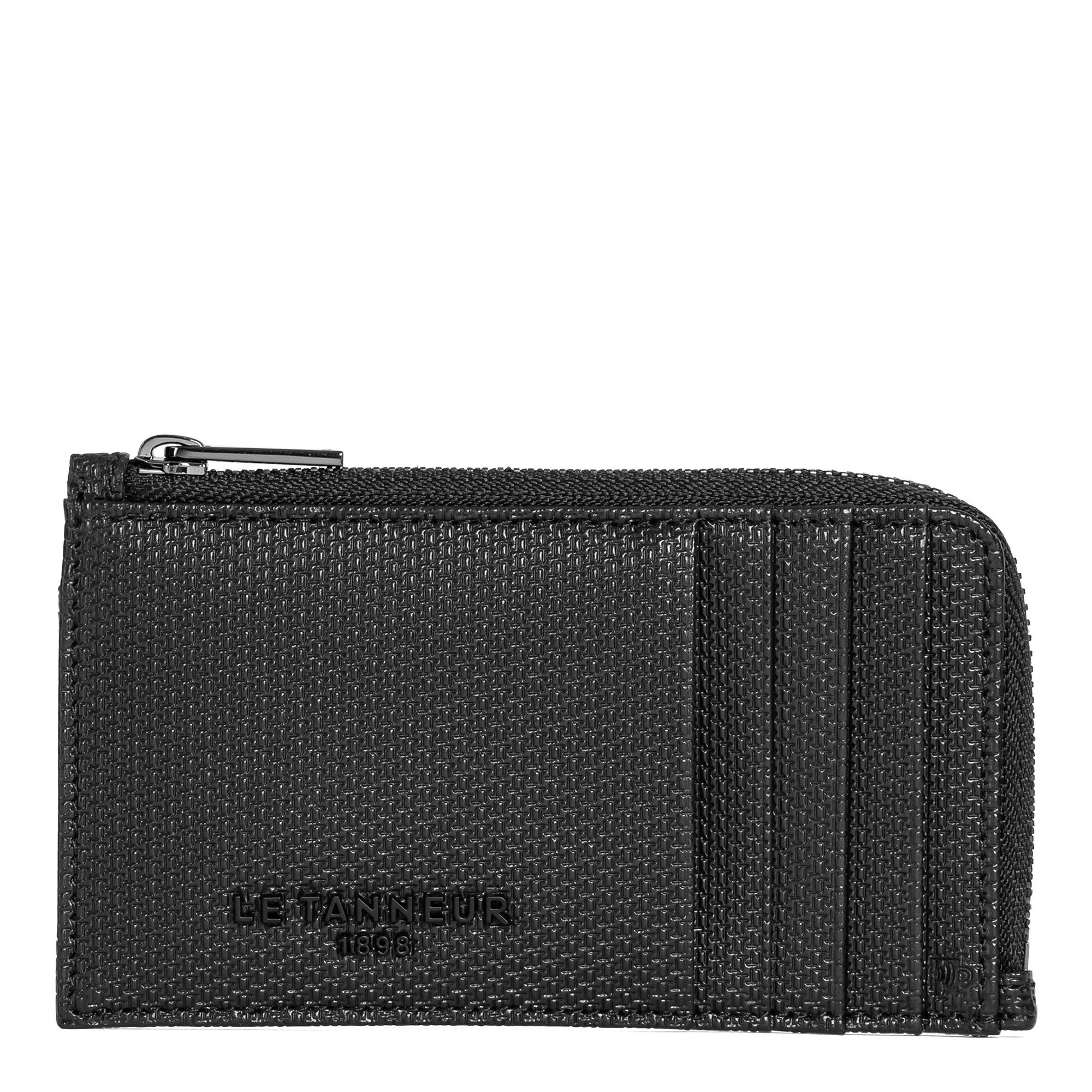 Le Tanneur Emile porte-cartes cuir signature T zippé homme