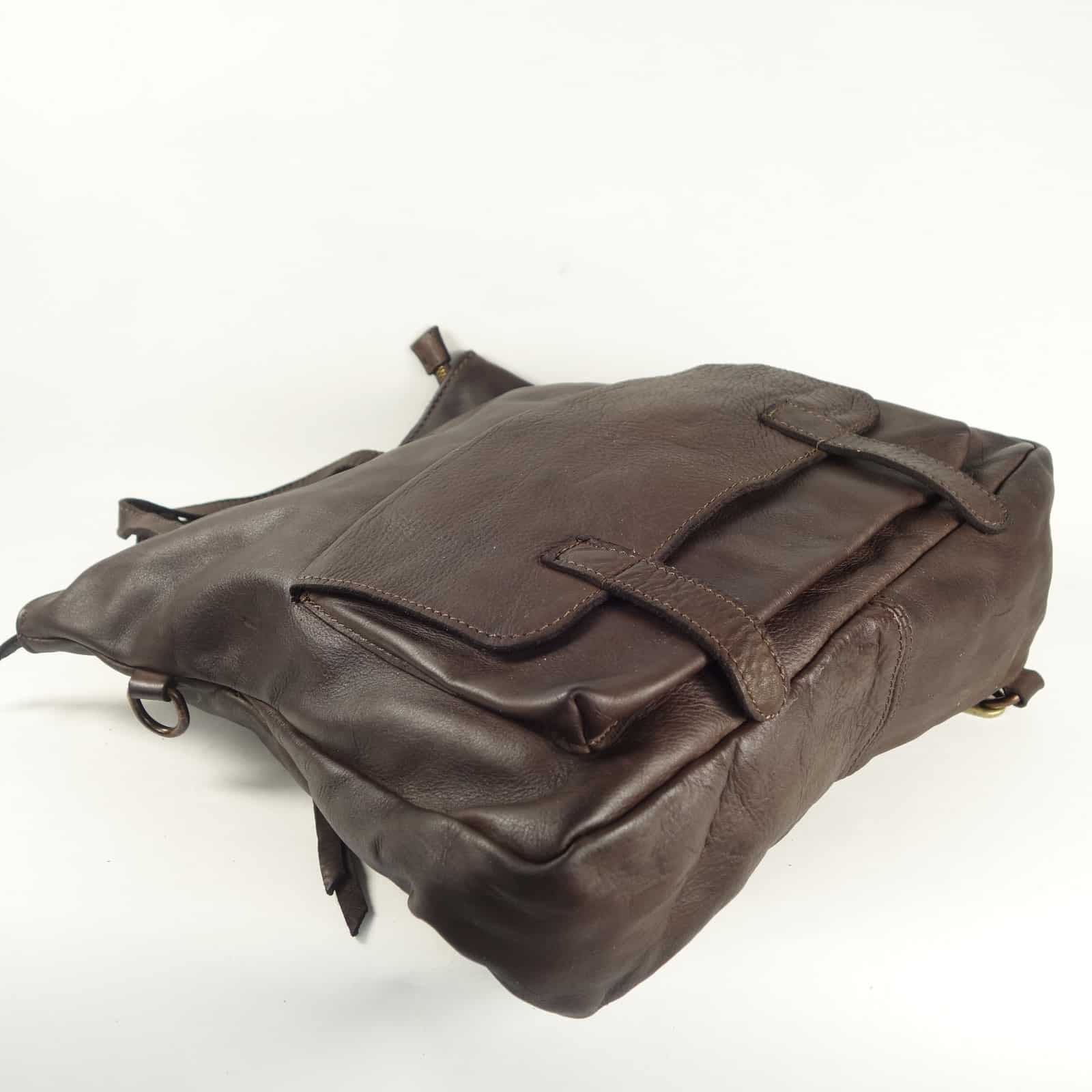 Collection Esprit Cuir Zeudi Sac à Dos Cuir Marron PC 16 Pouces