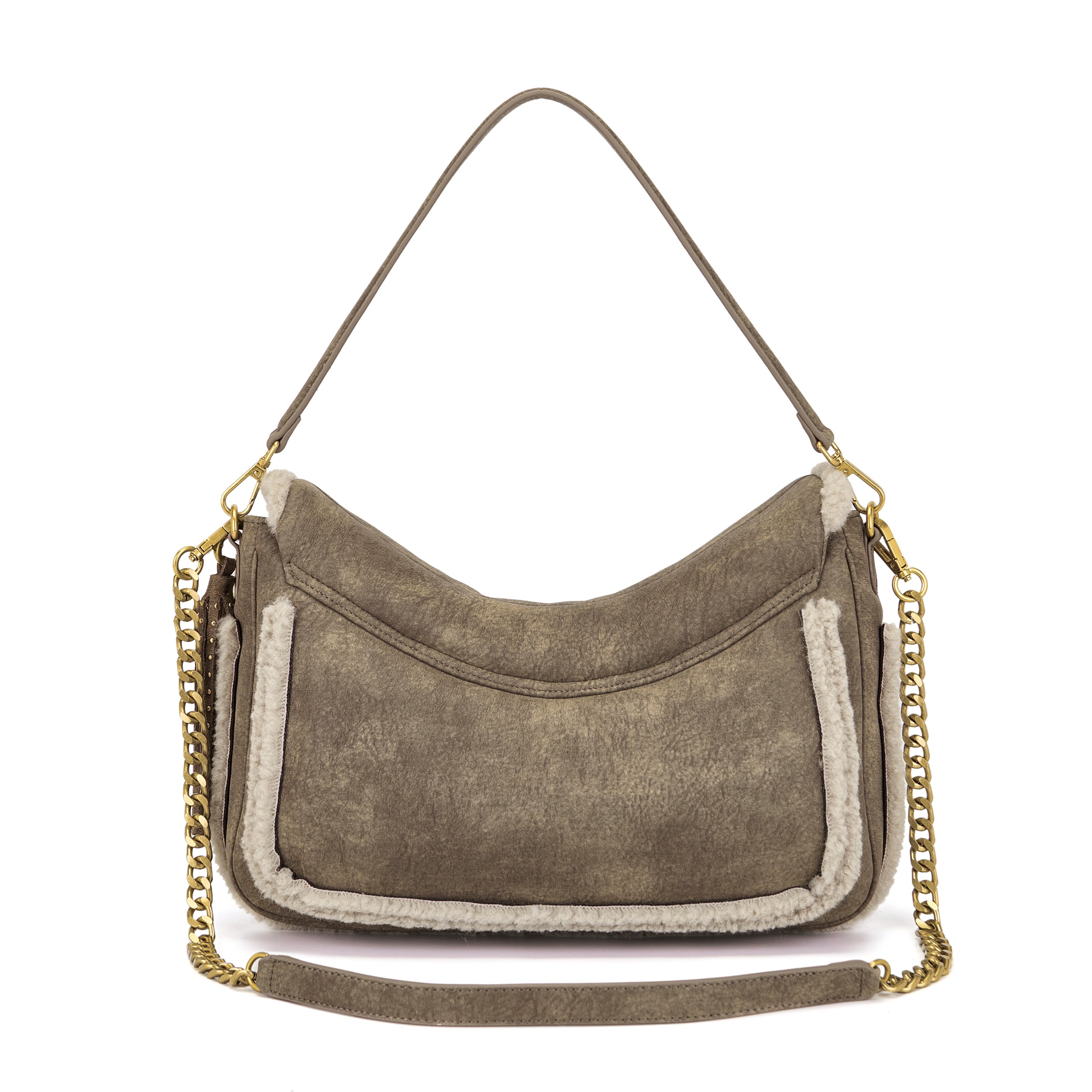 La Carrie Warmtouch sac à main taupe franges