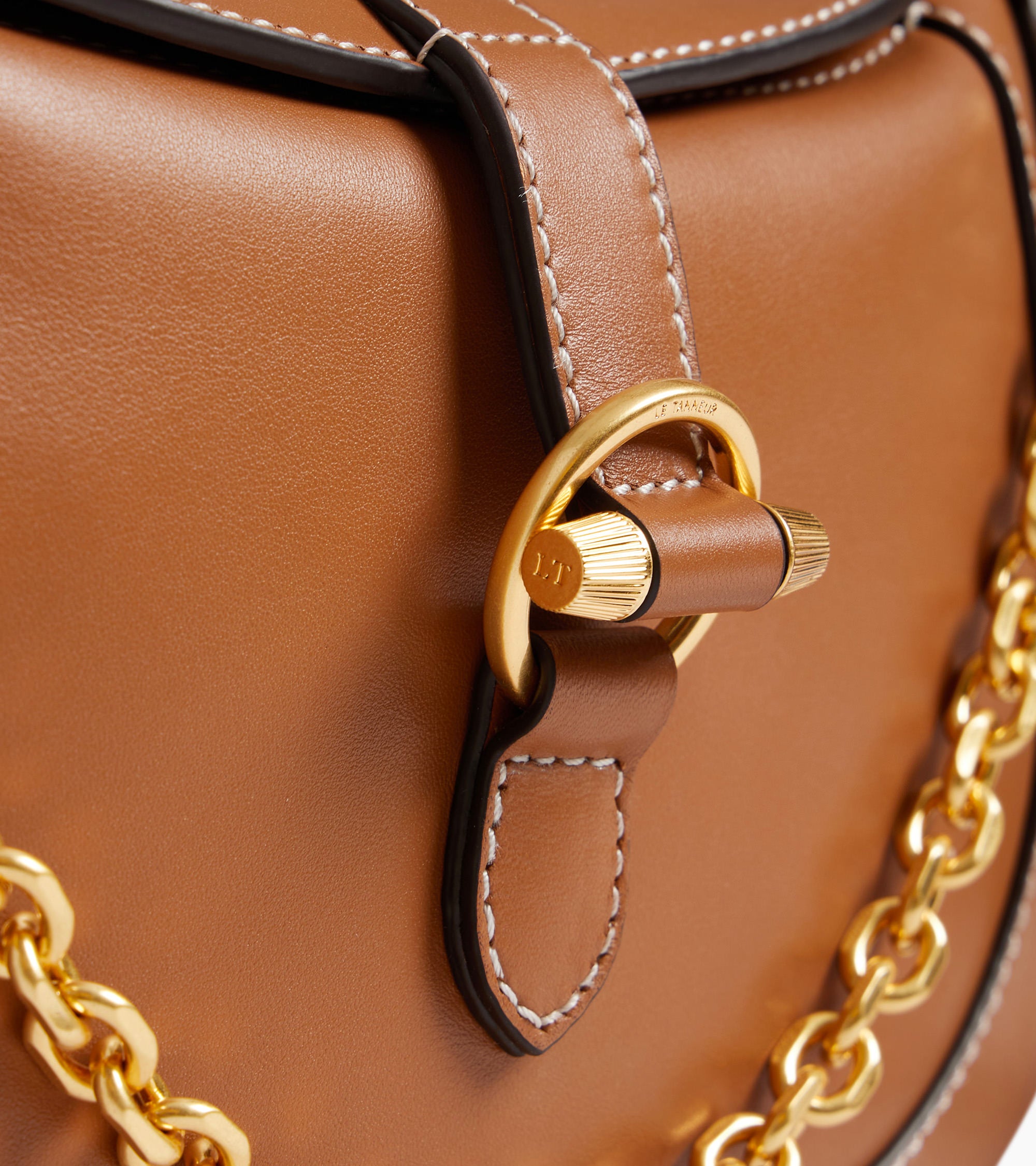 Le Tanneur Pia petit sac bandoulière cuir lisse Tan