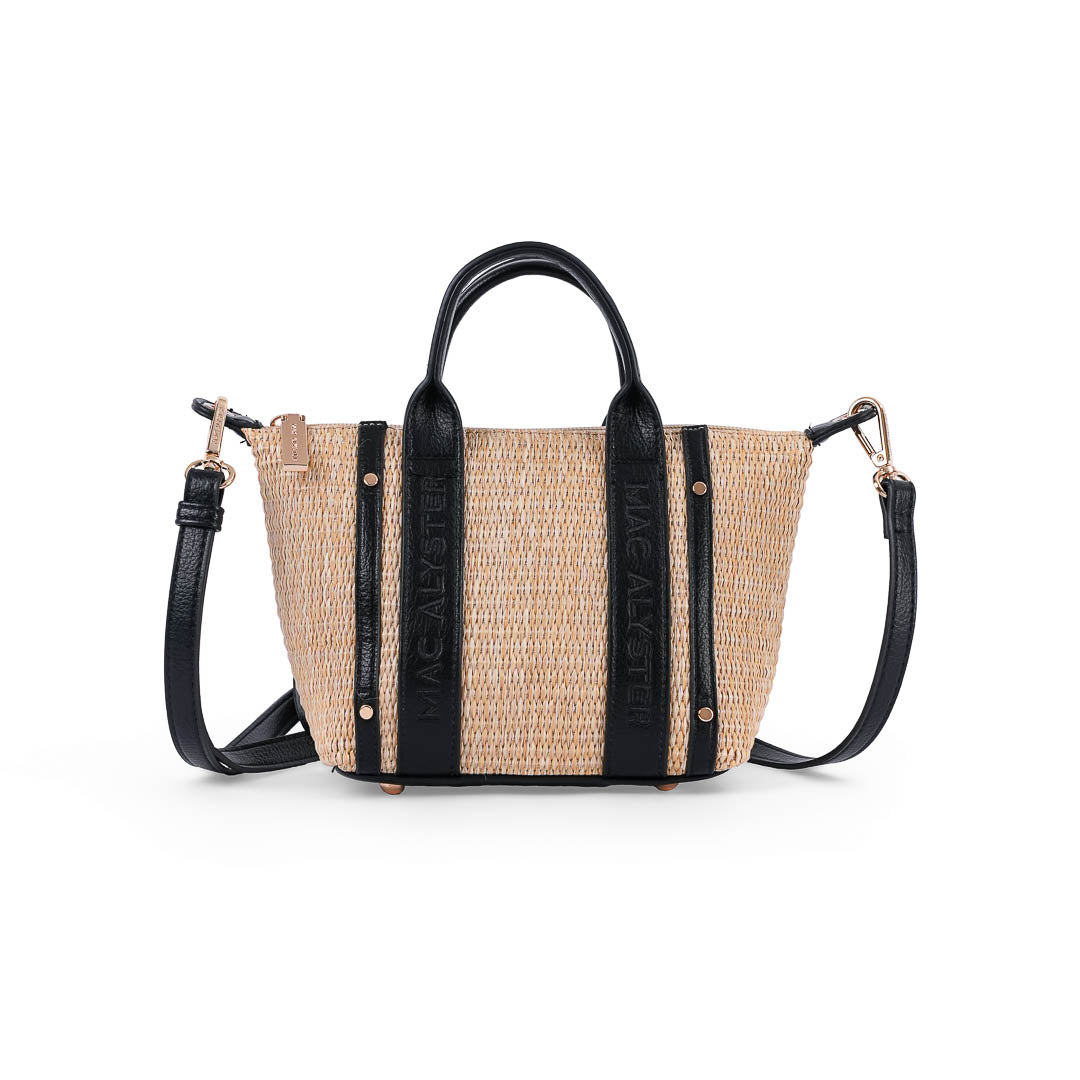 MAC ALYSTER Abrielle sac à main raphia marron cognac