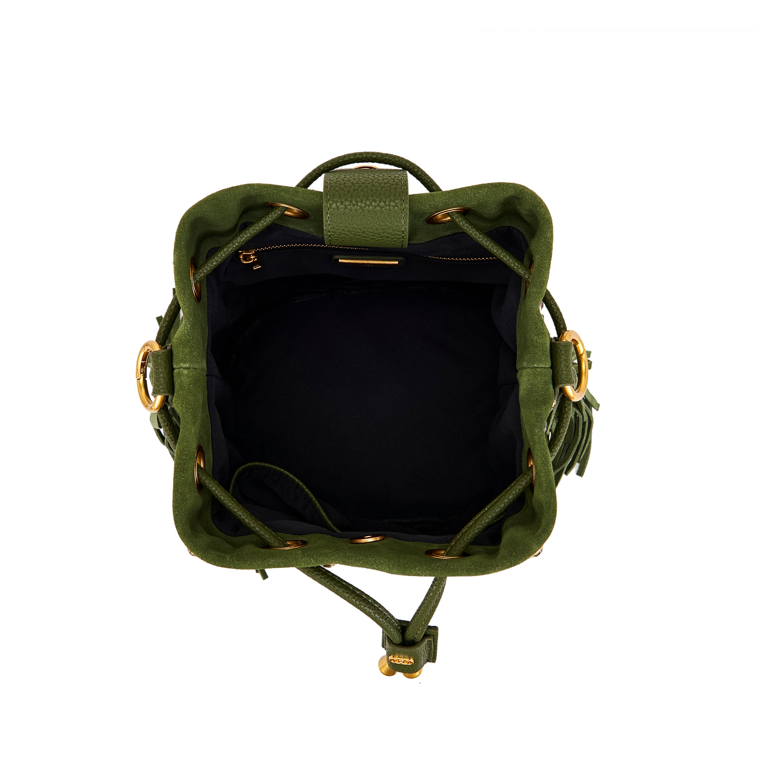 La Carrie Andromeda sac seau cuir vert 26x19x28 strass