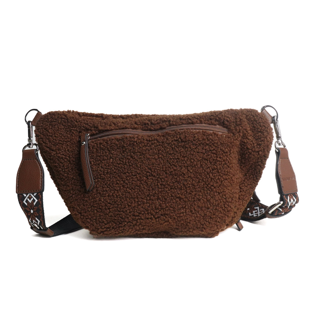 Mac Alyster Moumoute sac banane femme beige double poche