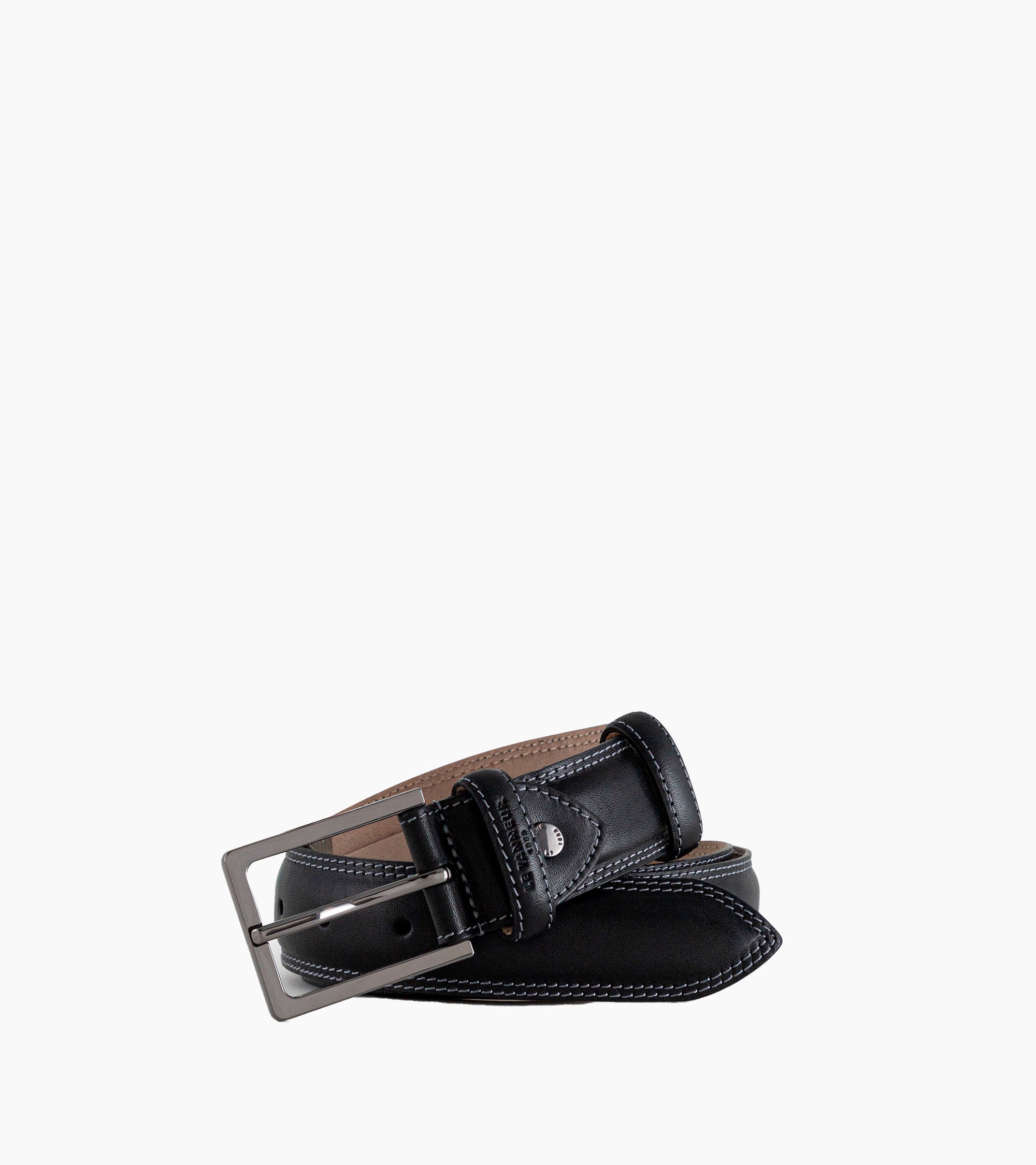 Le Tanneur Martin ceinture homme cuir lisse noir boucle carrée