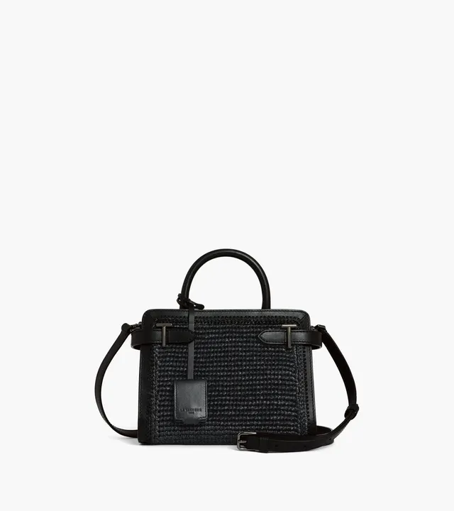 Le Tanneur Emilie sac à main cuir lisse effet raphia