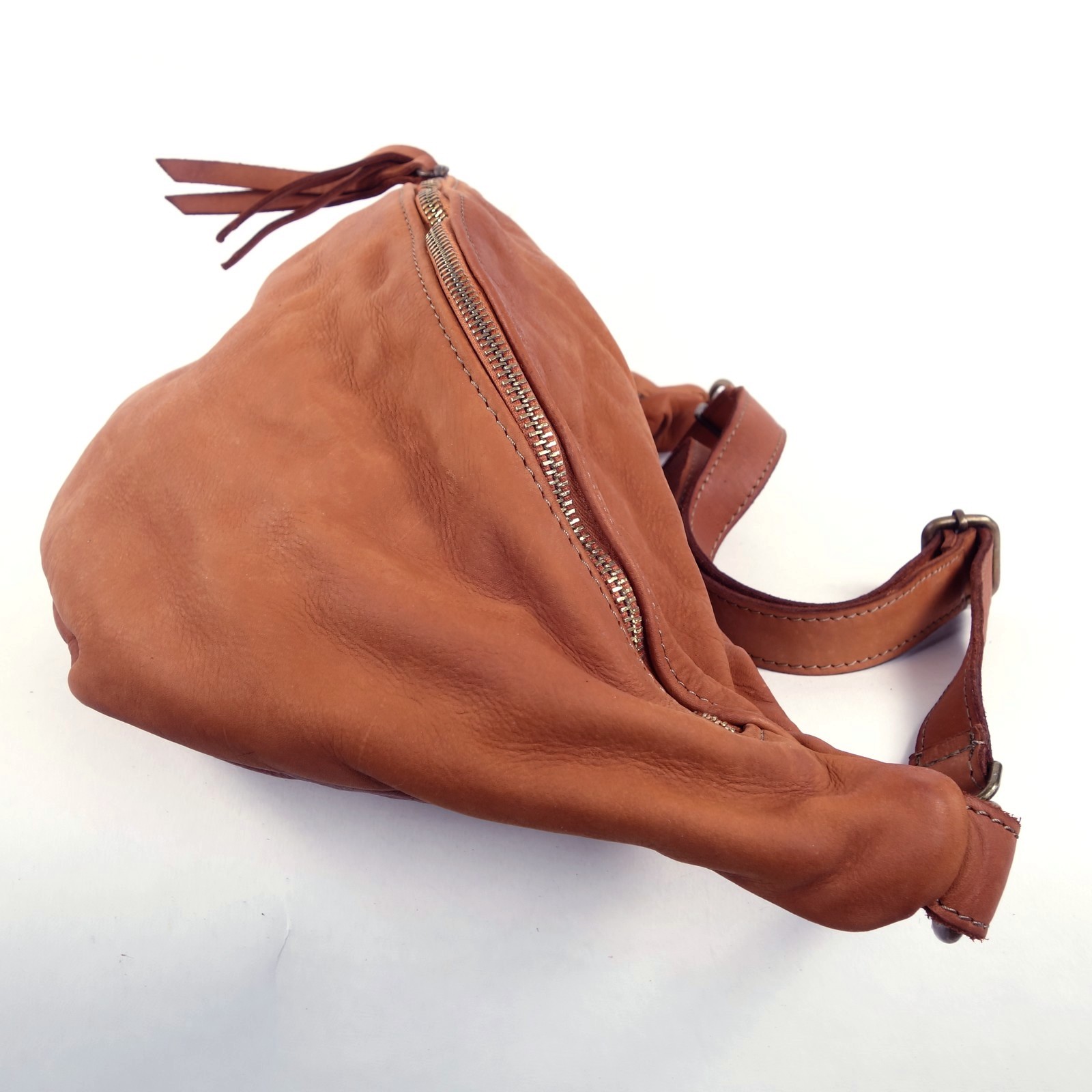 Collection Esprit Cuir OLIVER sac banane cuir naturel holster vintage