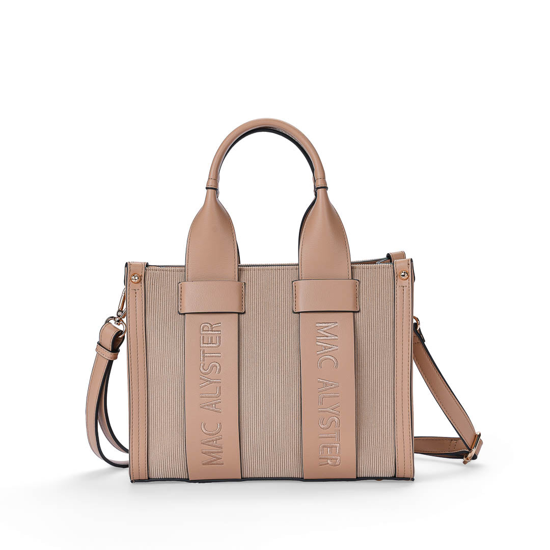 MAC ALYSTER Clover Velours petit sac à main beige broderie