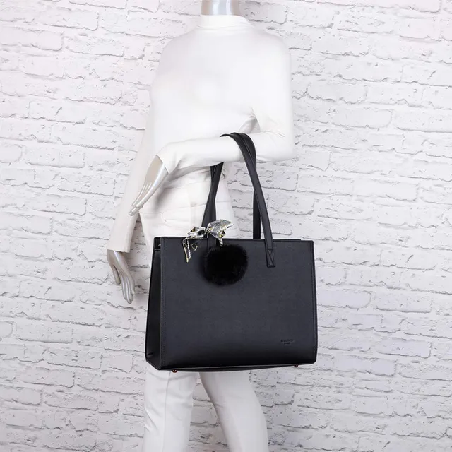 Gallantry Sacs Cabas Tote Bag A4 XL Noir Simili Cuir 38x29cm