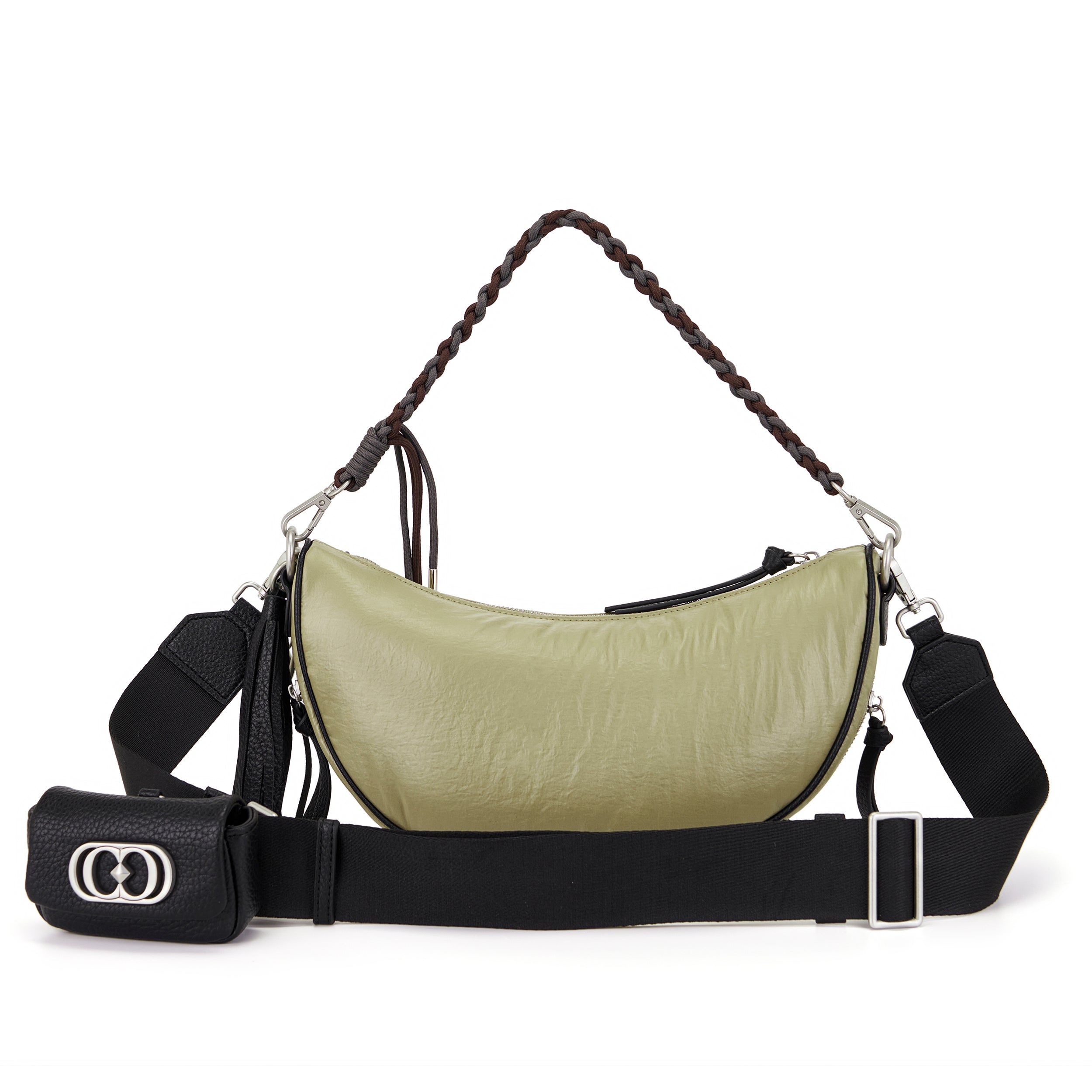 La Carrie Fiber sac bandoulière taupe nylon 33 cm
